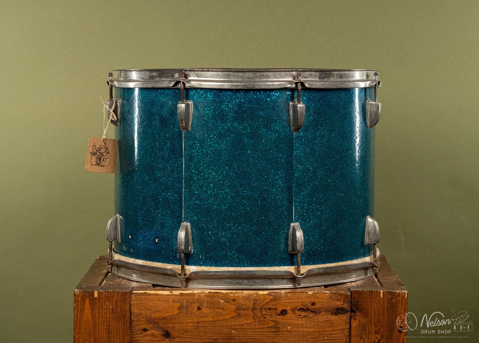 1950s WFL Tom in Aqua Blue Sparkle - 12x17