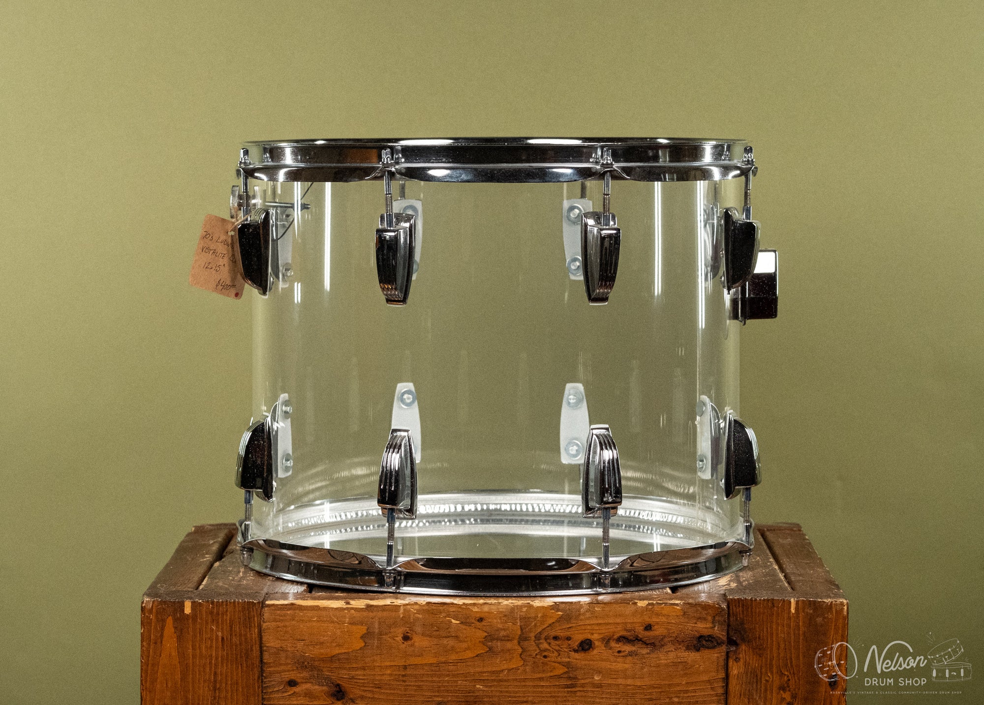 1970s Ludwig Vistalite Tom in Clear - 12x15