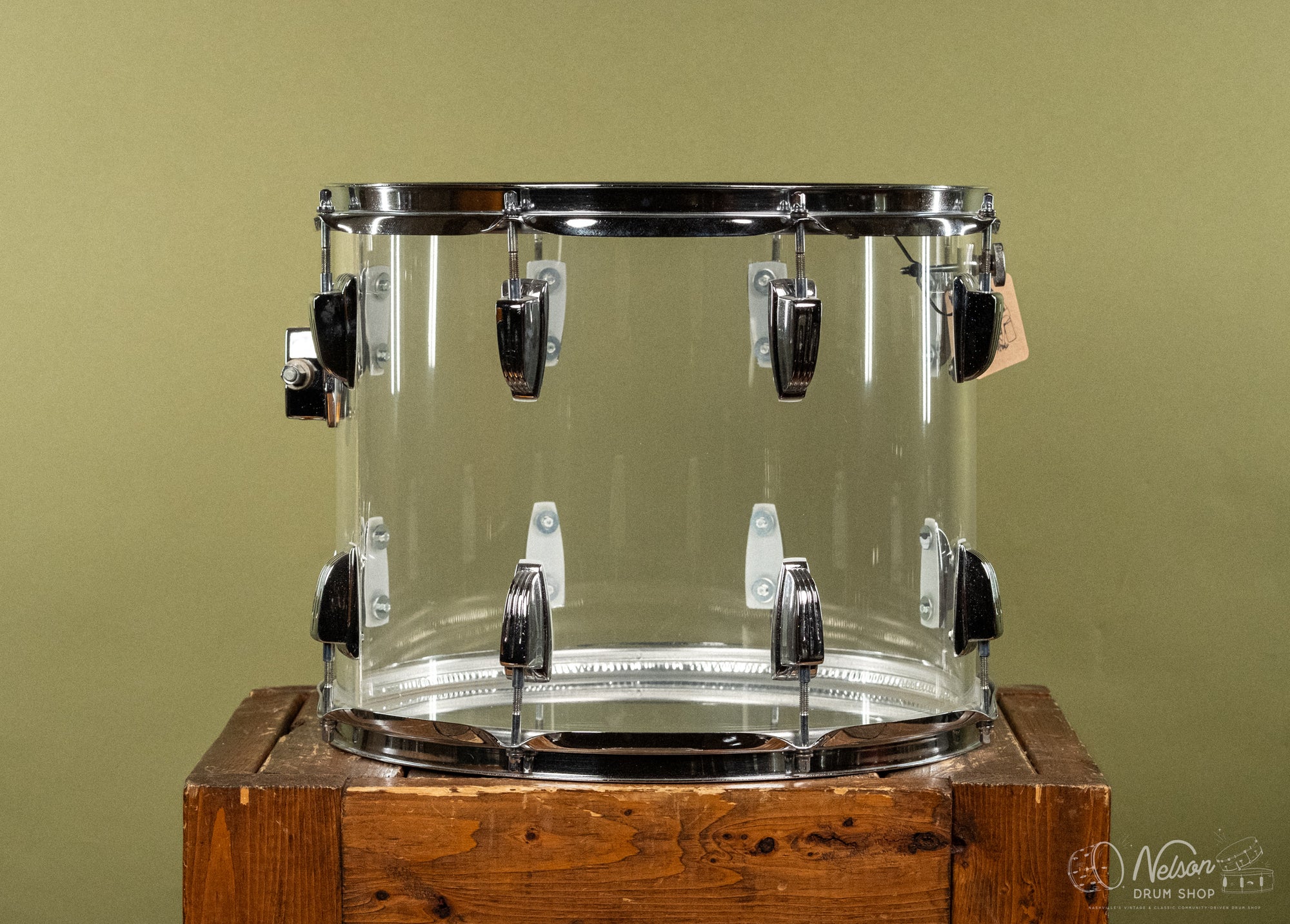 1970s Ludwig Vistalite Tom in Clear - 12x15