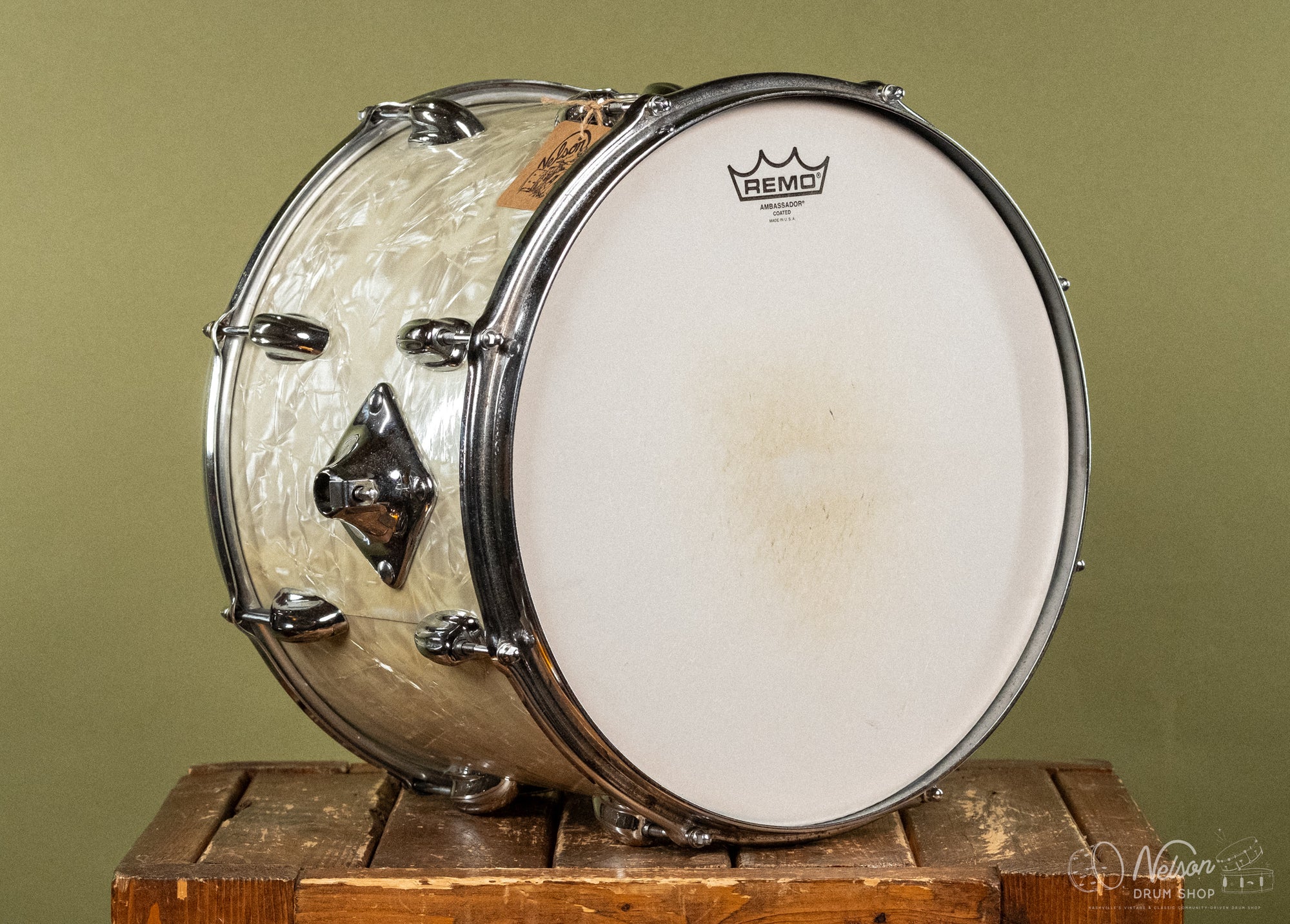 1970s Slingerland Tom in White Marine Pearl - 10x14