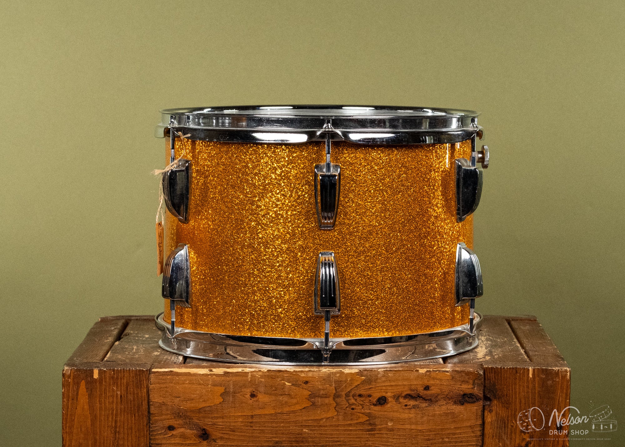 1970s Ludwig Tom in Gold Sparkle - 9x13