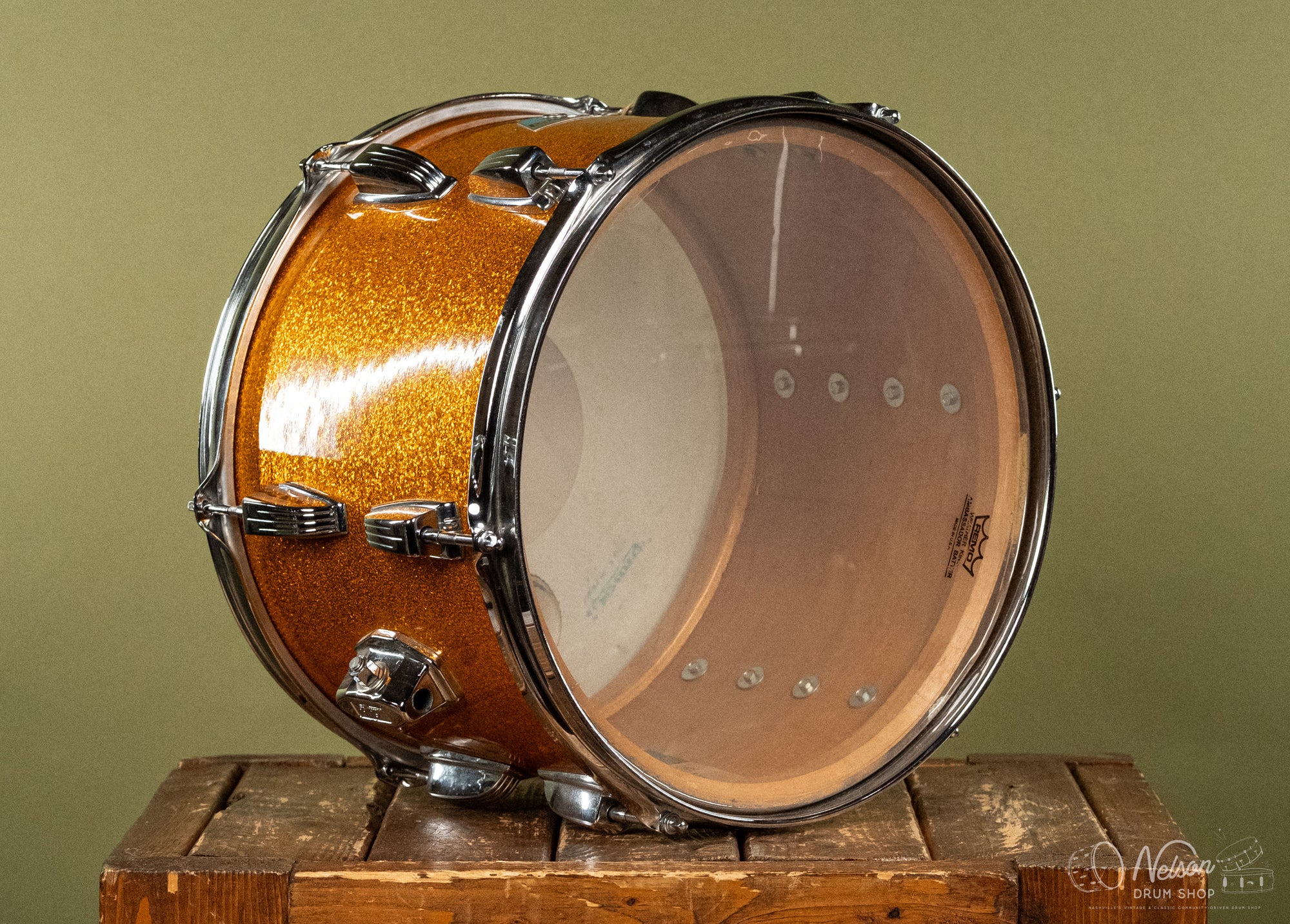 1970s Ludwig Tom in Gold Sparkle - 9x13