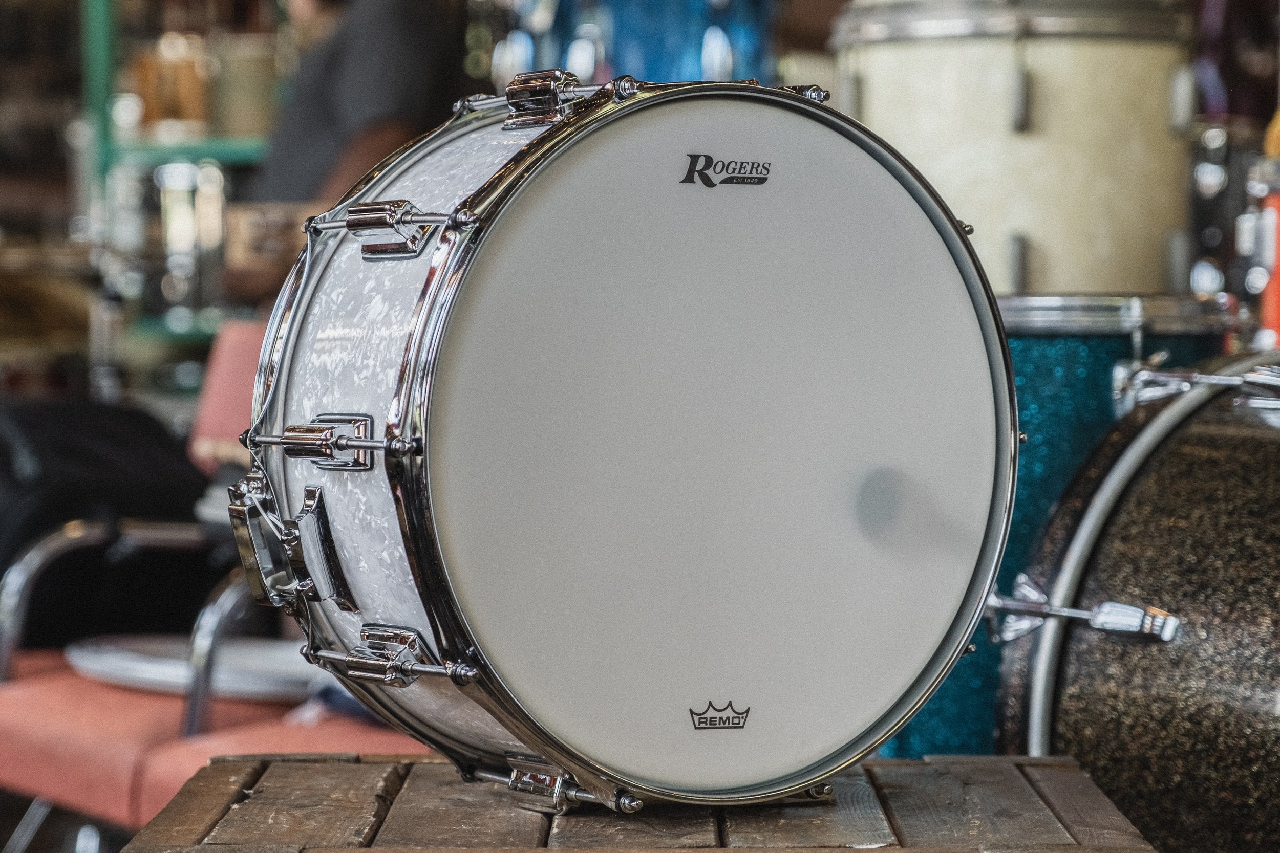 Rogers 'Dyna-Sonic' in White Marine Pearl - 6.5x14