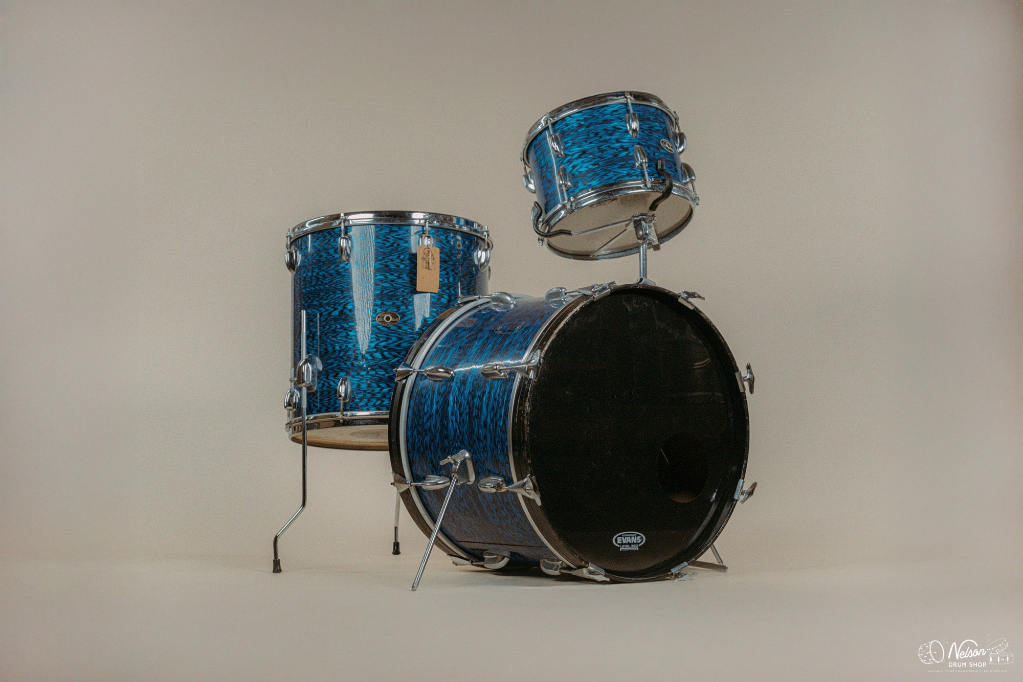 1960/70s Slingerland 'Joe Cusatis Outfit' in Blue Agate Pearl - 14x20, 16x16, 8x12