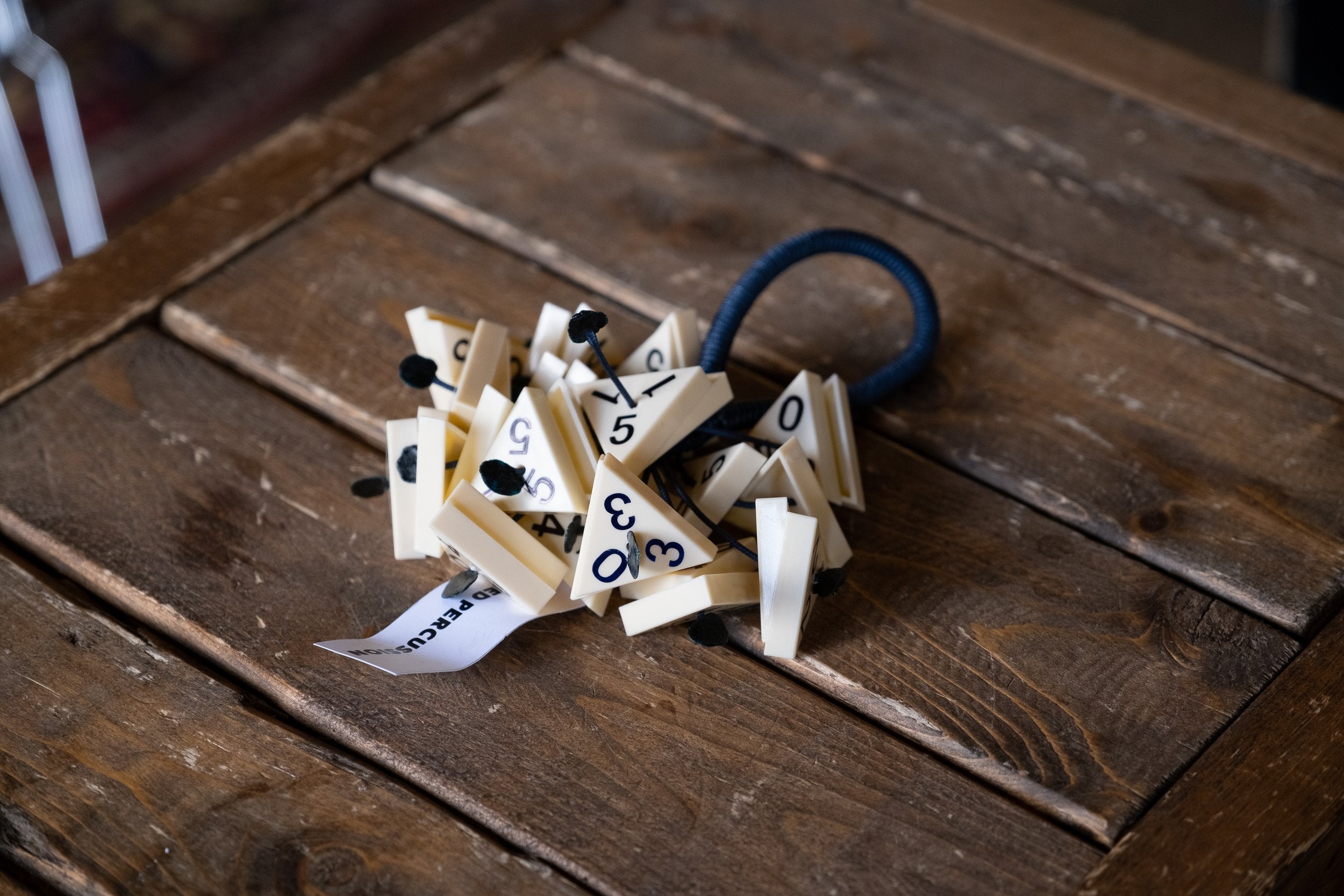 Upcycled Percussion - Triominoes Hand Rattle / Shaker