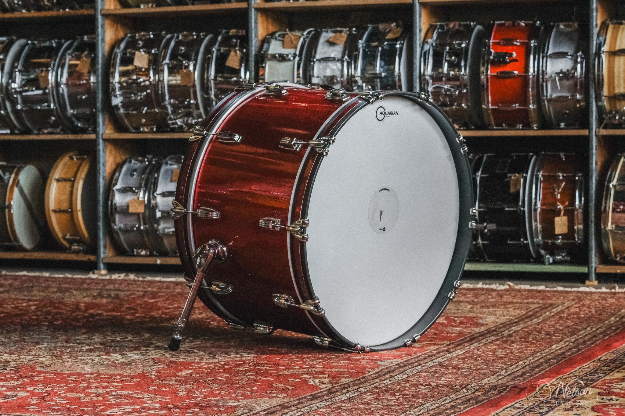 Used Ludwig Classic Maple 'Pro Beat' in Red Sparkle - 14x24, 9x13, 16x16