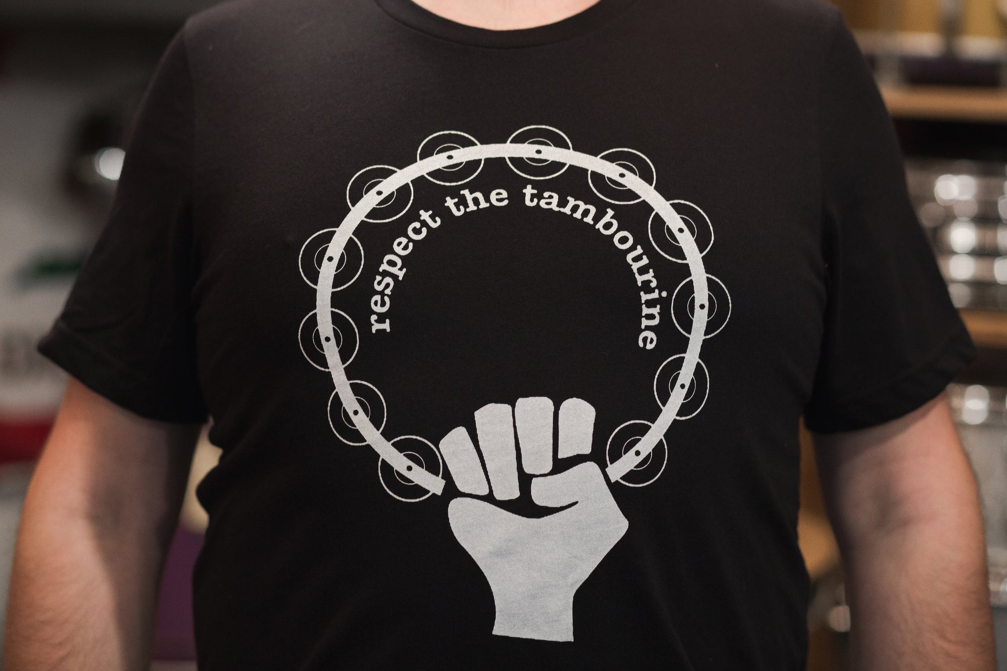 Respect the Tambourine Black T-Shirt