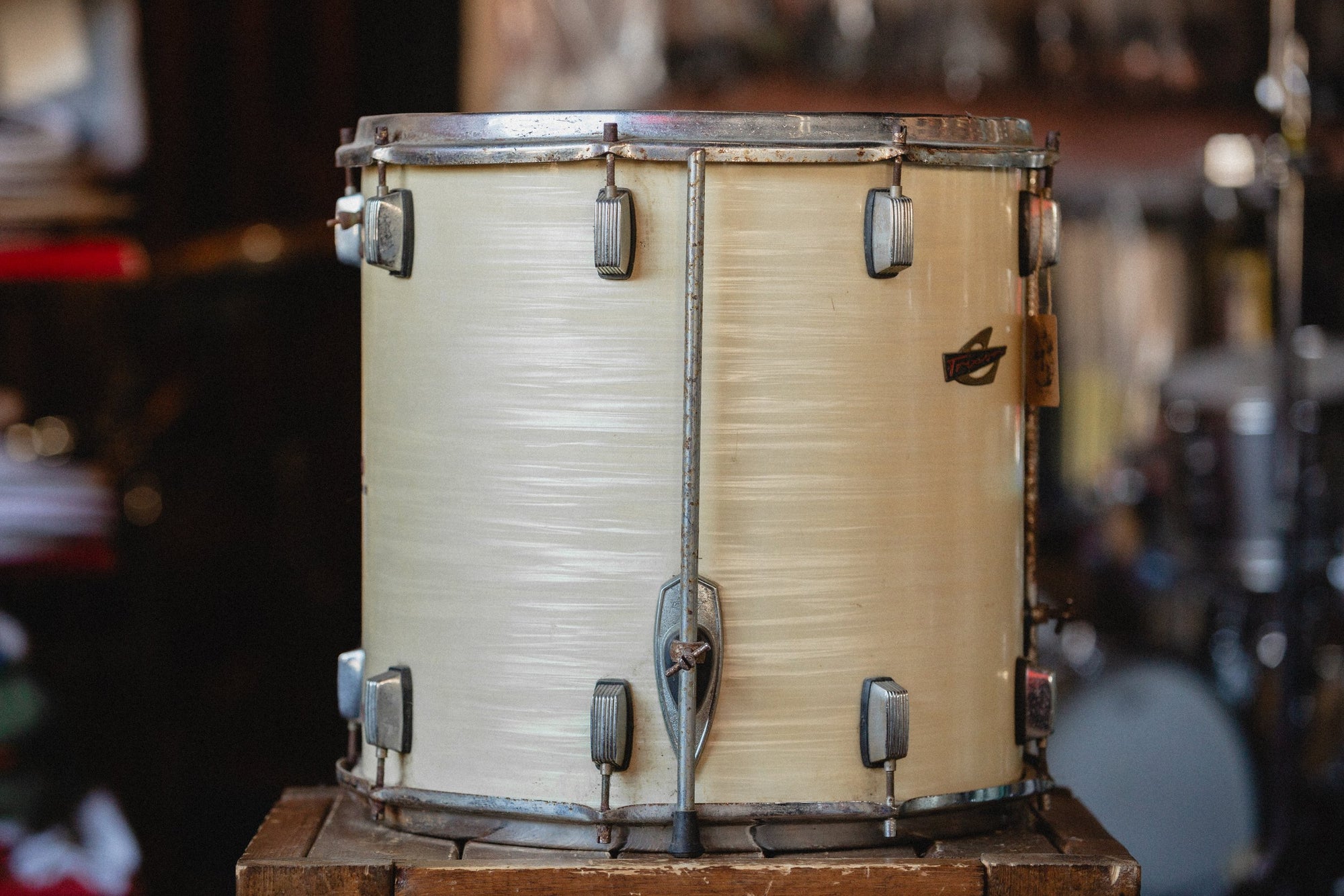 1960s Trixon Floor Tom in White Strata - 16x16