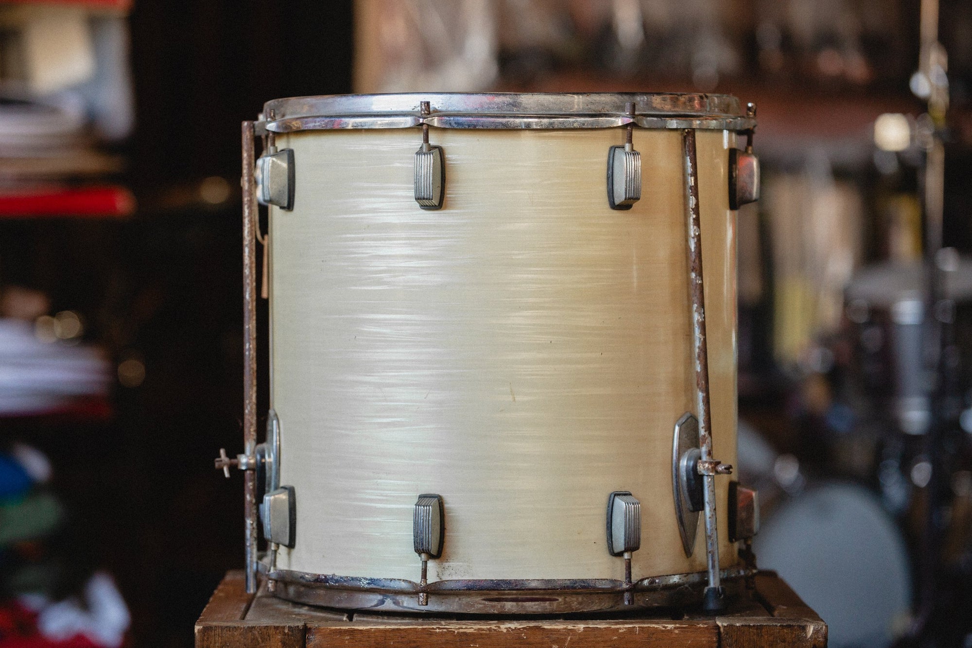 1960s Trixon Floor Tom in White Strata - 16x16