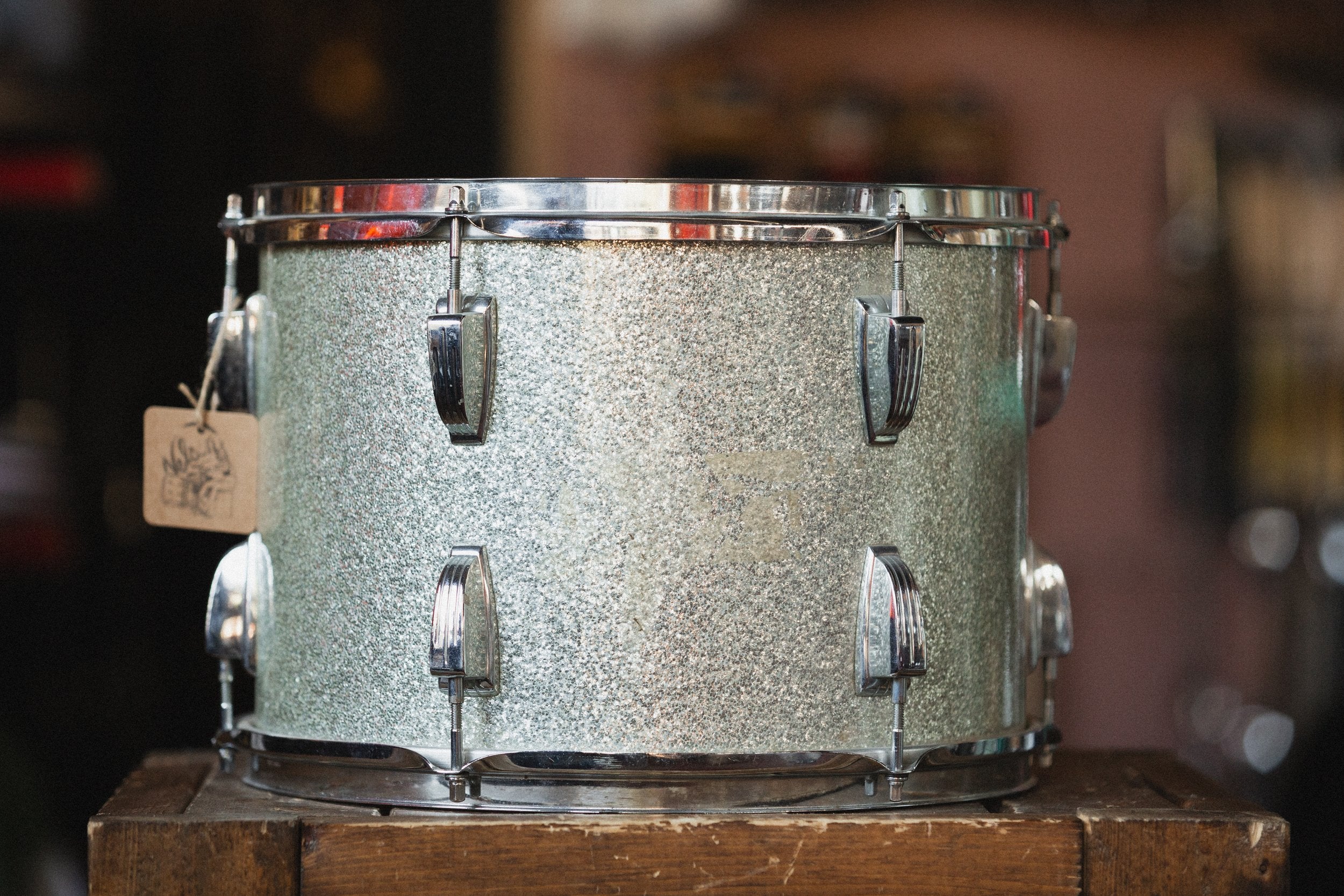 1970s Ludwig Left Side Rack Tom in Silver Sparkle - 10x14