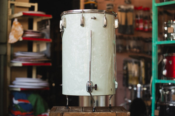 Late 40s-Early 50s Slingerland Converted Cocktail Drum in White Marine Pearl - 21x14