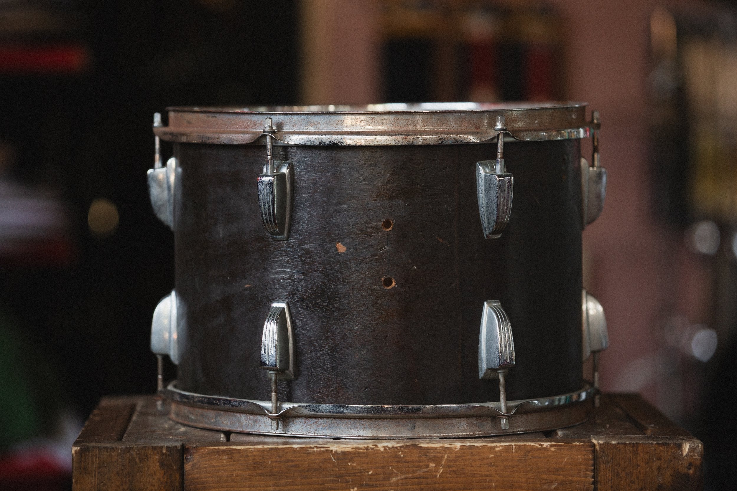 1970s Ludwig 3ply Maple Rack Tom Refinished in Ebony - 10x14