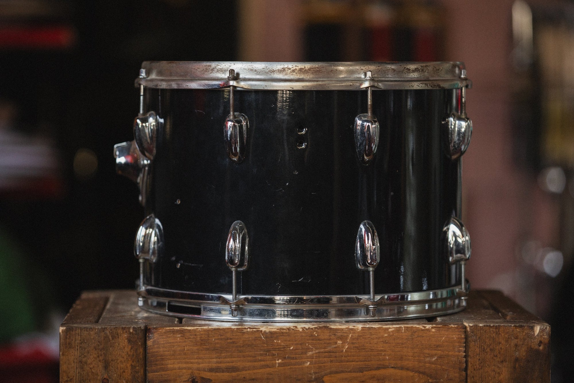 1970s Slingerland Rack Tom in Jet Black - 10x14