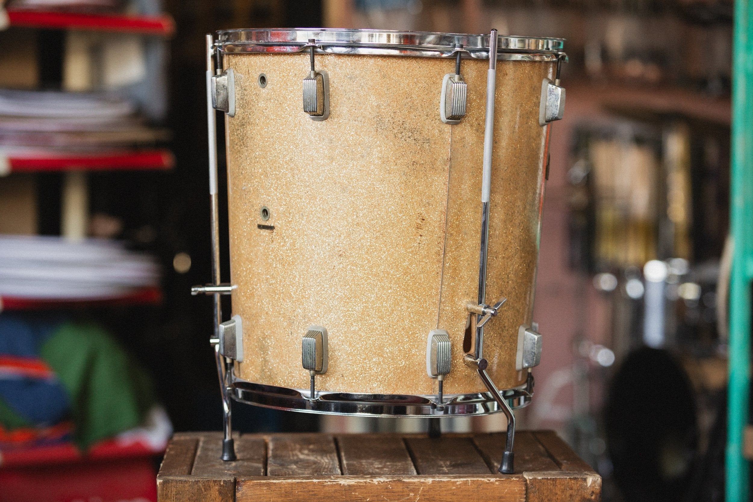 1960s Trixon Conical Floor Tom in Sparkling Gold Pearl - 16x14/16