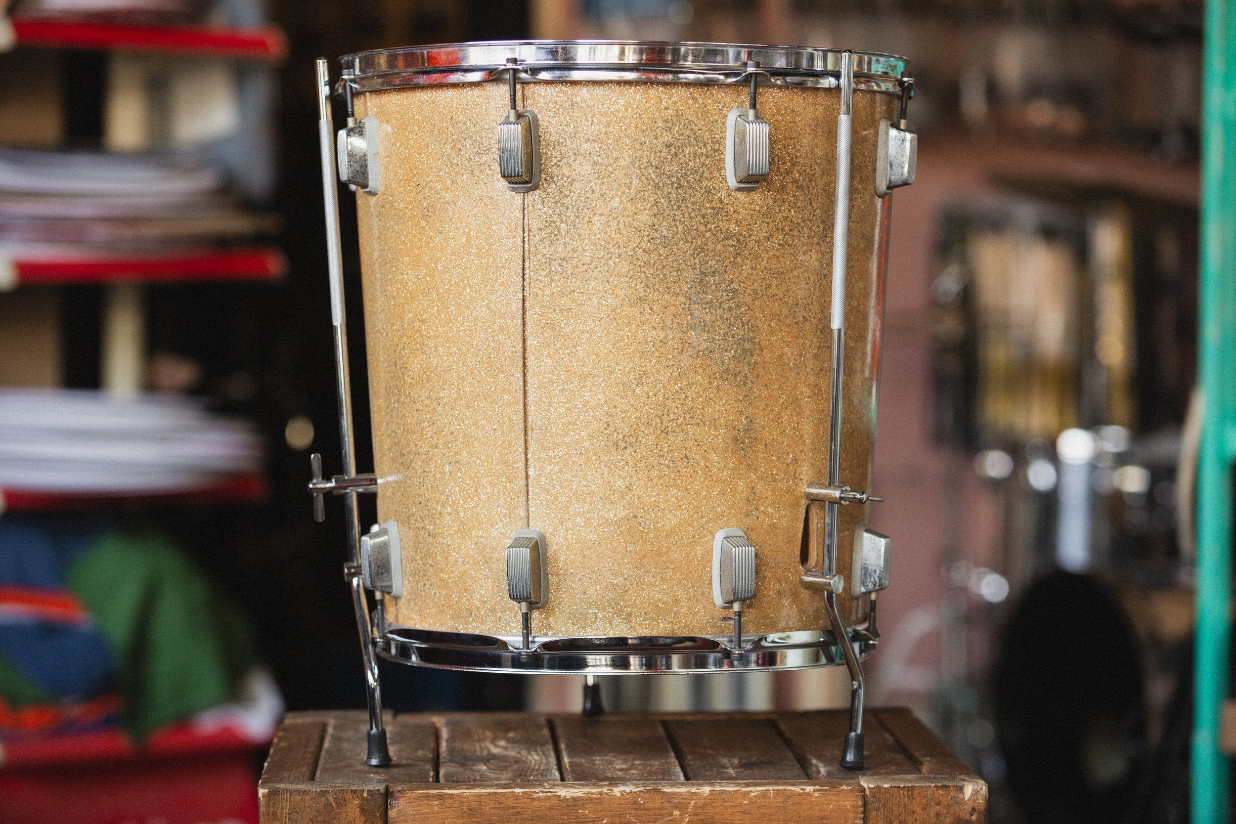 1960s Trixon Conical Floor Tom in Sparkling Gold Pearl - 16x14/16