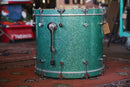 Used Risen Maple Bass Drum in Turquoise Glass Glitter - 18x22