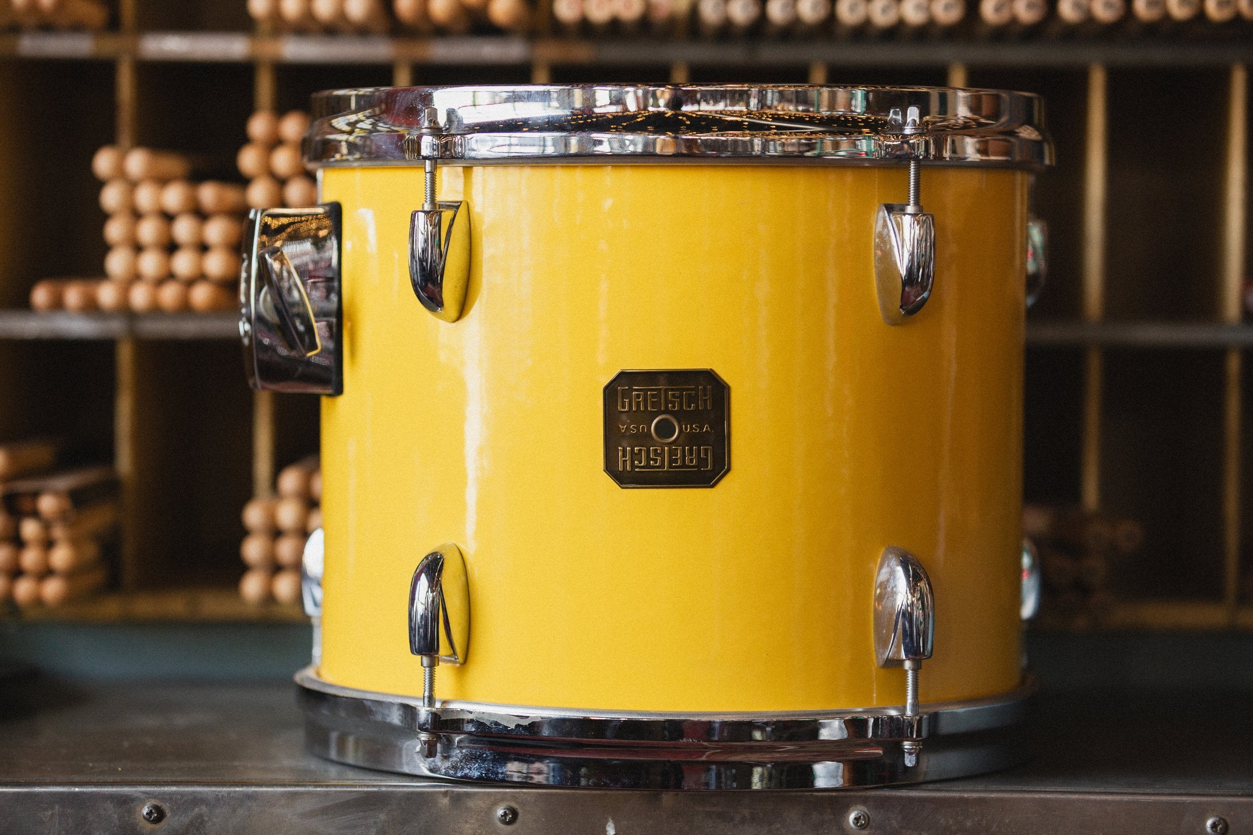 1980s Gretsch '4415' Rack Tom in Yellow Nitron - 10x12