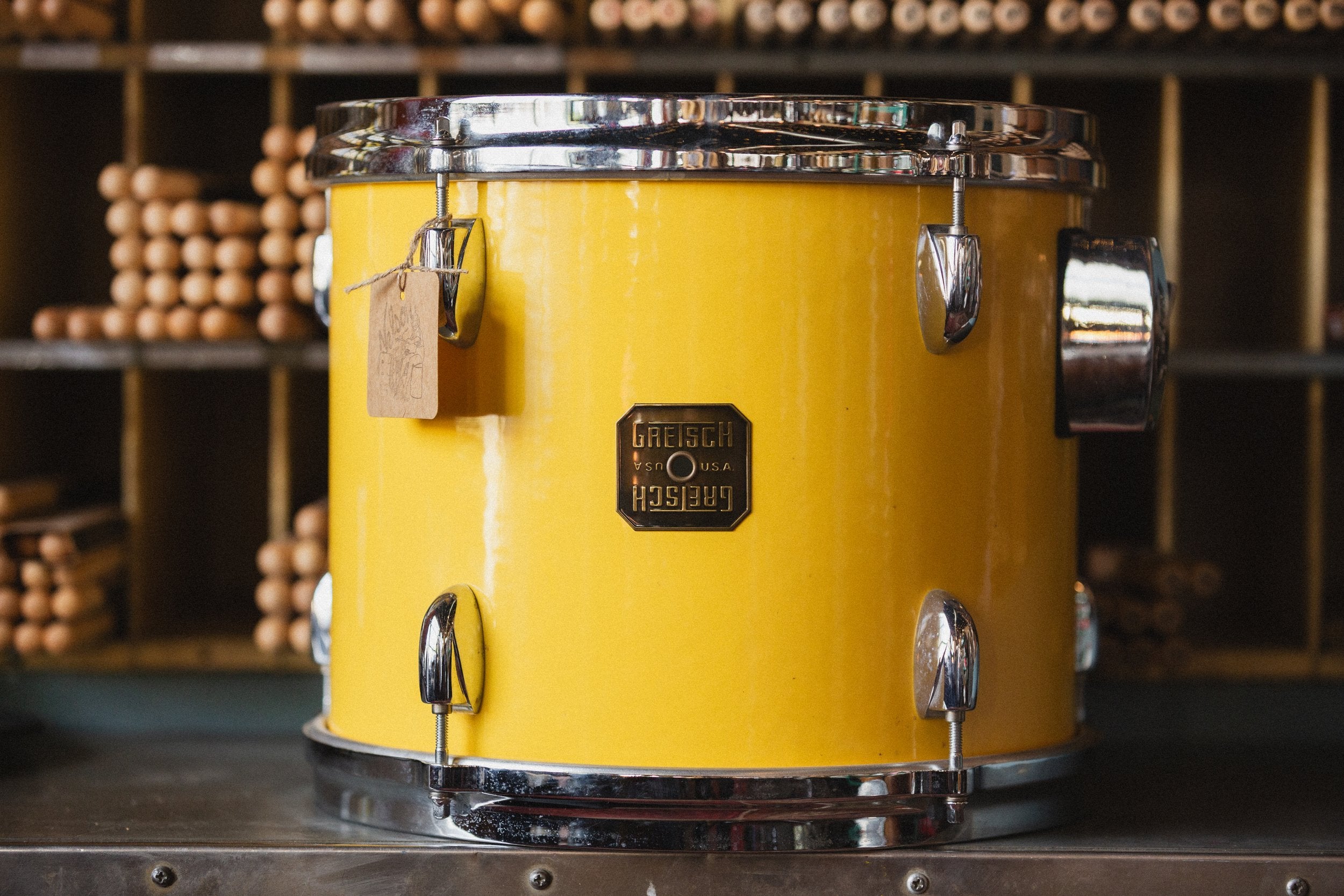 1980s Gretsch '4415' Rack Tom in Yellow Nitron - 10x12