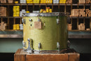 1959 Ludwig Transition Badge Marching Snare in Green Sparkle - 12x15