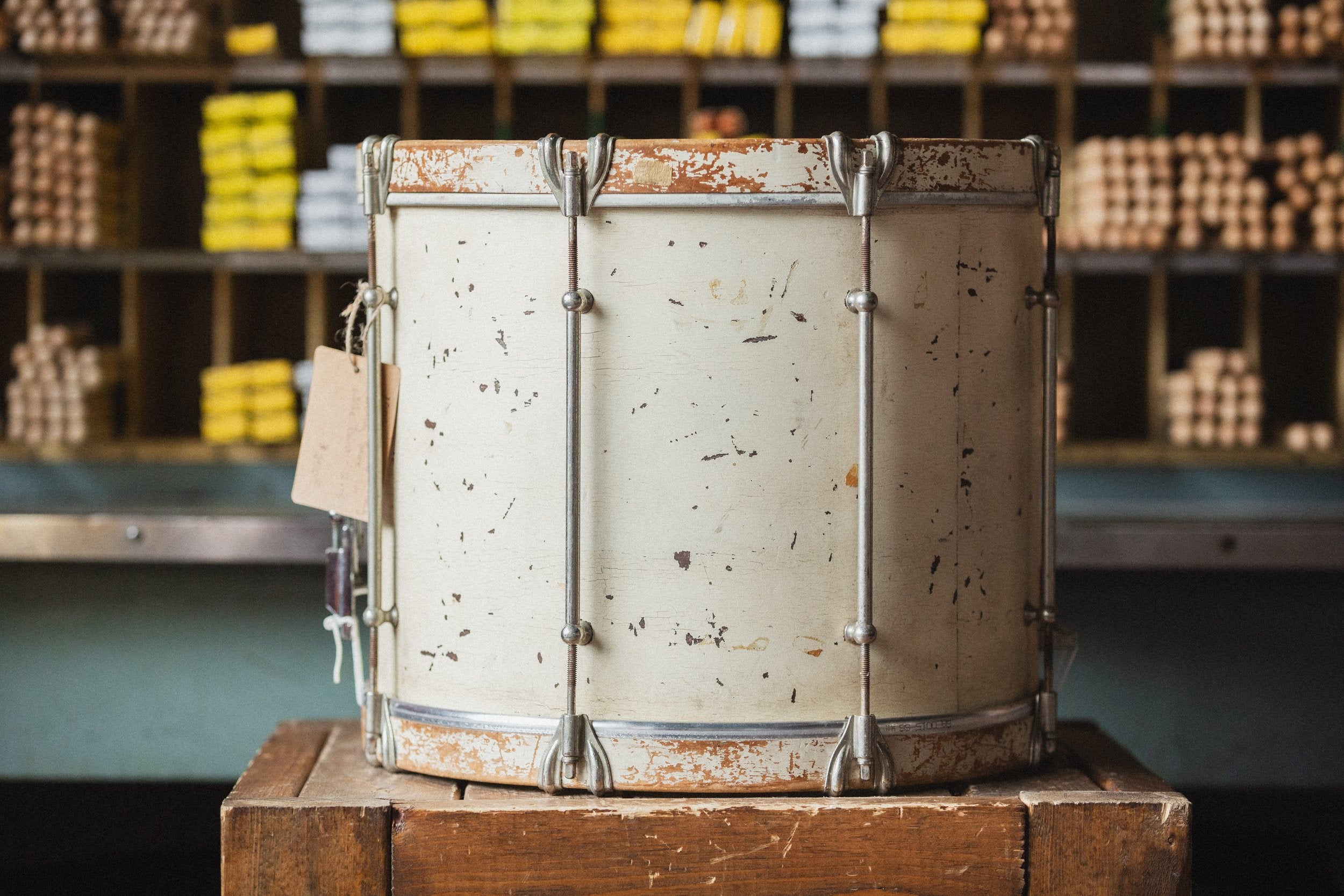 1940s Ludwig & Ludwig Marching Snare in White Duco - 12x15