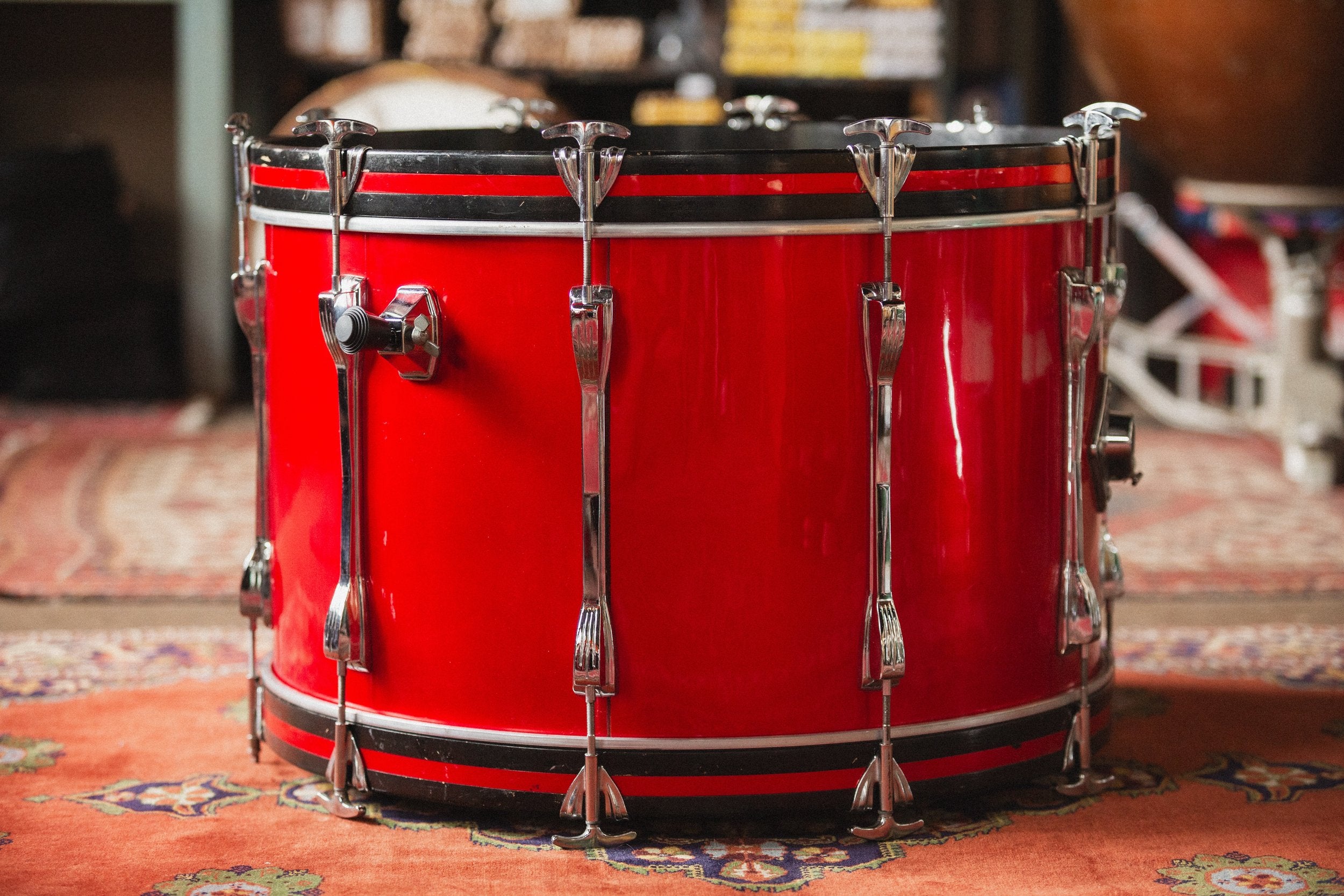 1970s Ludwig 3ply 'Mach 5' in Red Silk - 8x12, 9x13, 16x16, 14x24