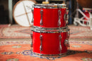 1970s Ludwig 3ply 'Mach 5' in Red Silk - 8x12, 9x13, 16x16, 14x24