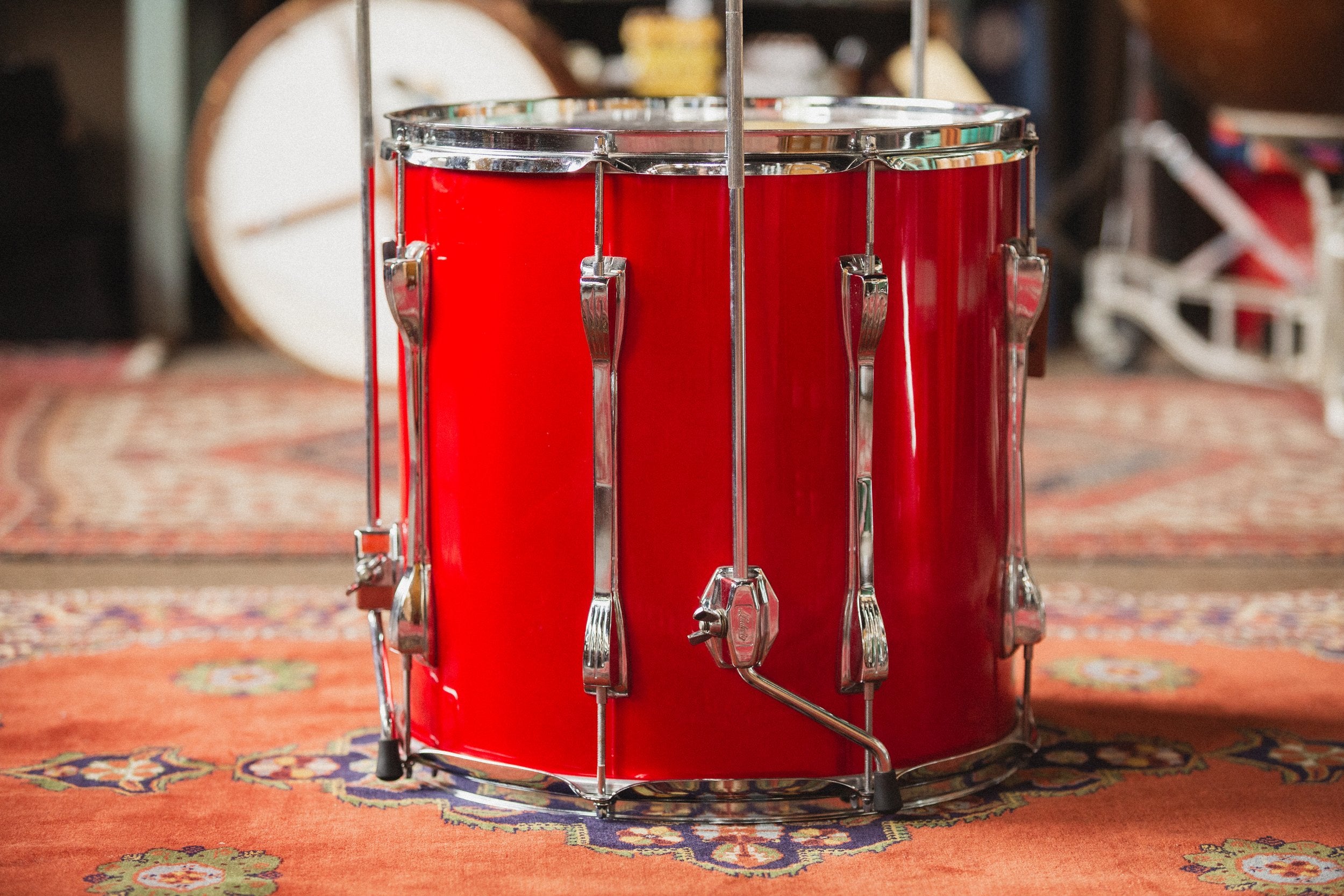 1970s Ludwig 3ply 'Mach 5' in Red Silk - 8x12, 9x13, 16x16, 14x24