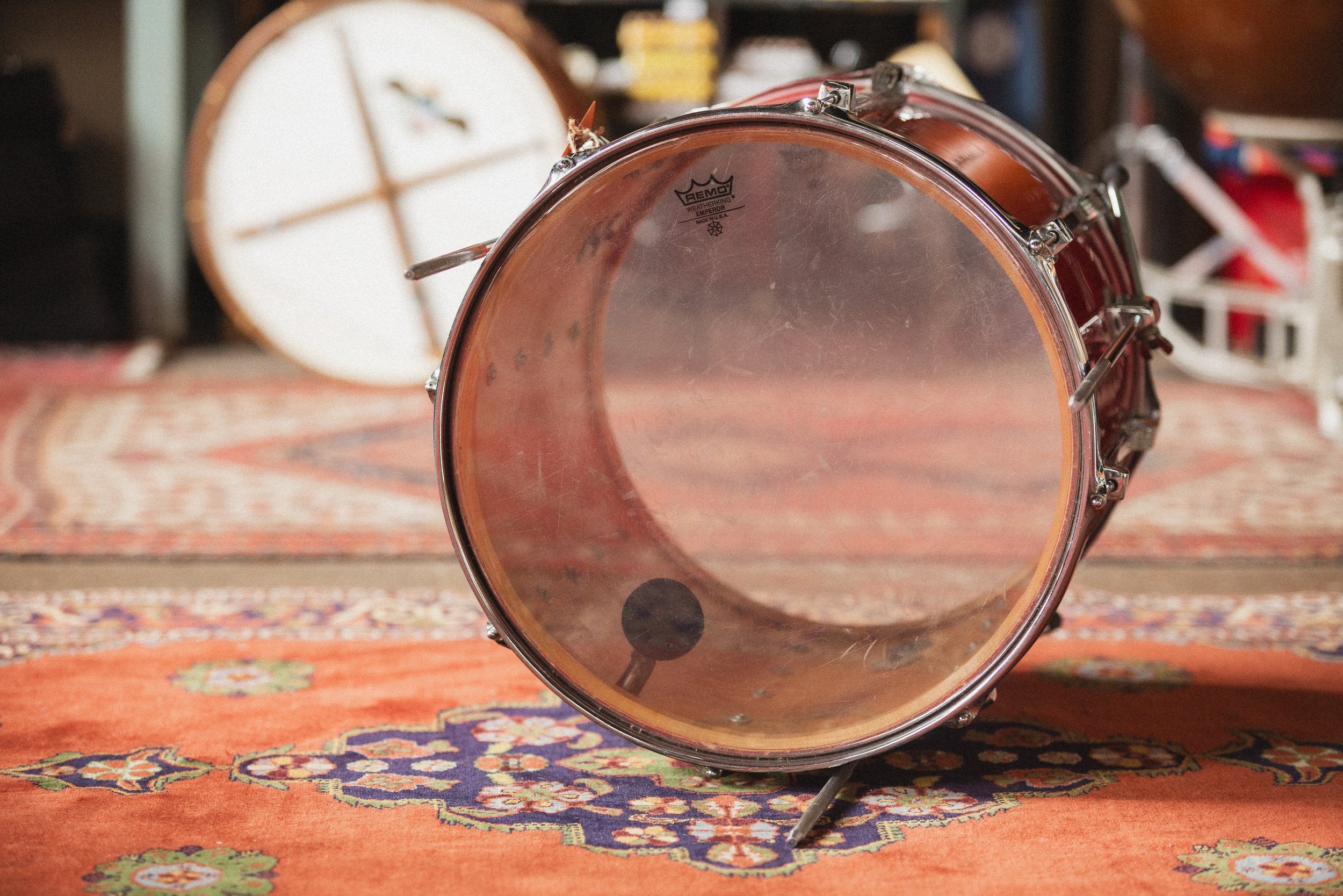 1970s Ludwig 3ply 'Mach 5' in Red Silk - 8x12, 9x13, 16x16, 14x24