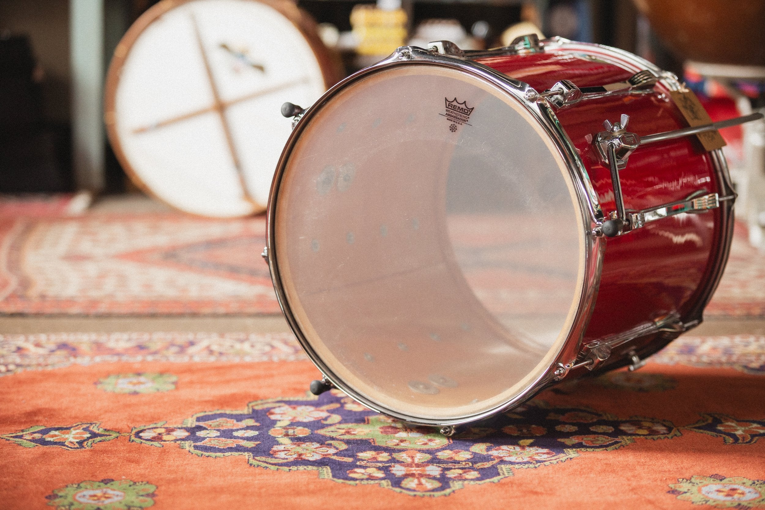 1970s Ludwig 3ply 'Mach 5' in Red Silk - 8x12, 9x13, 16x16, 14x24