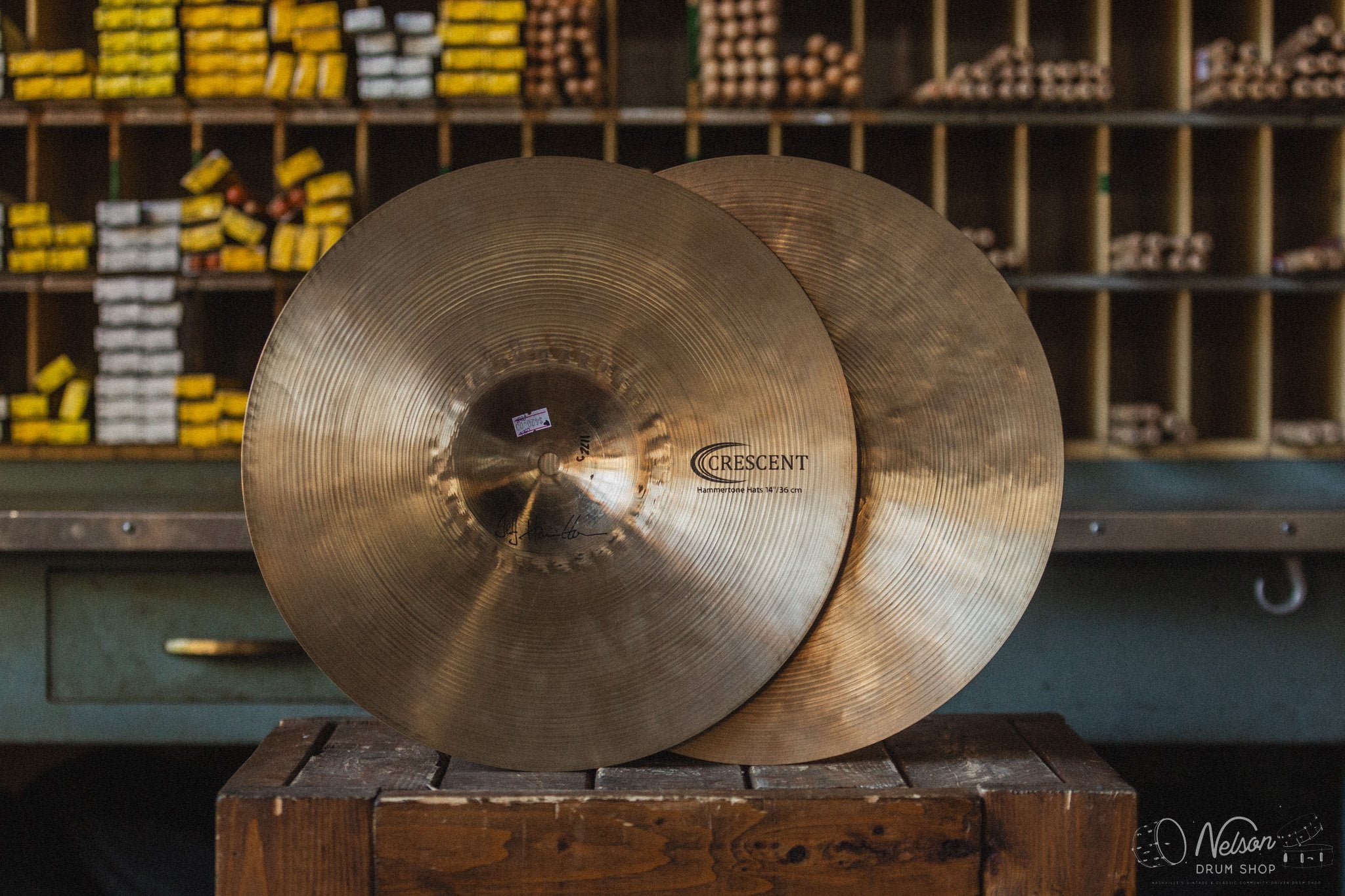 Used Sabian Crescent Hammertone Hi Hats - 14"