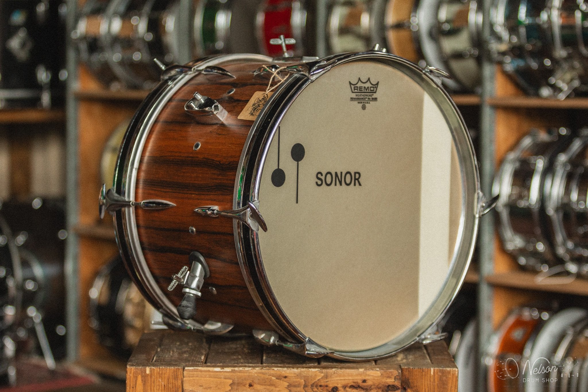 1972 Sonor "Teardrop" Bass Drum in Rosewood - 12x18