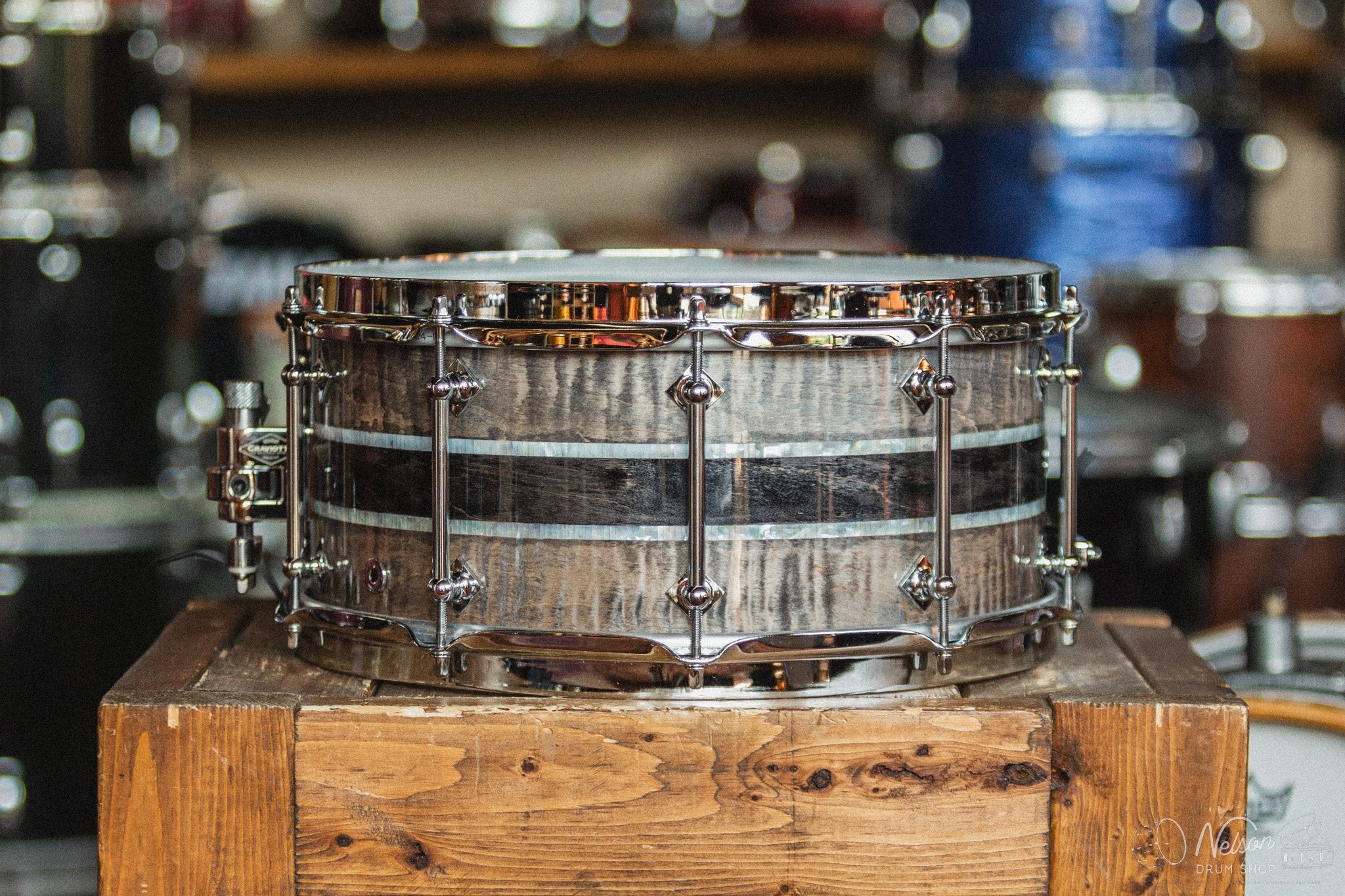 Craviotto Limited-Edition 20th Anniversary Maple Snare Drum in Black/Gray Stain - 6.5x 14