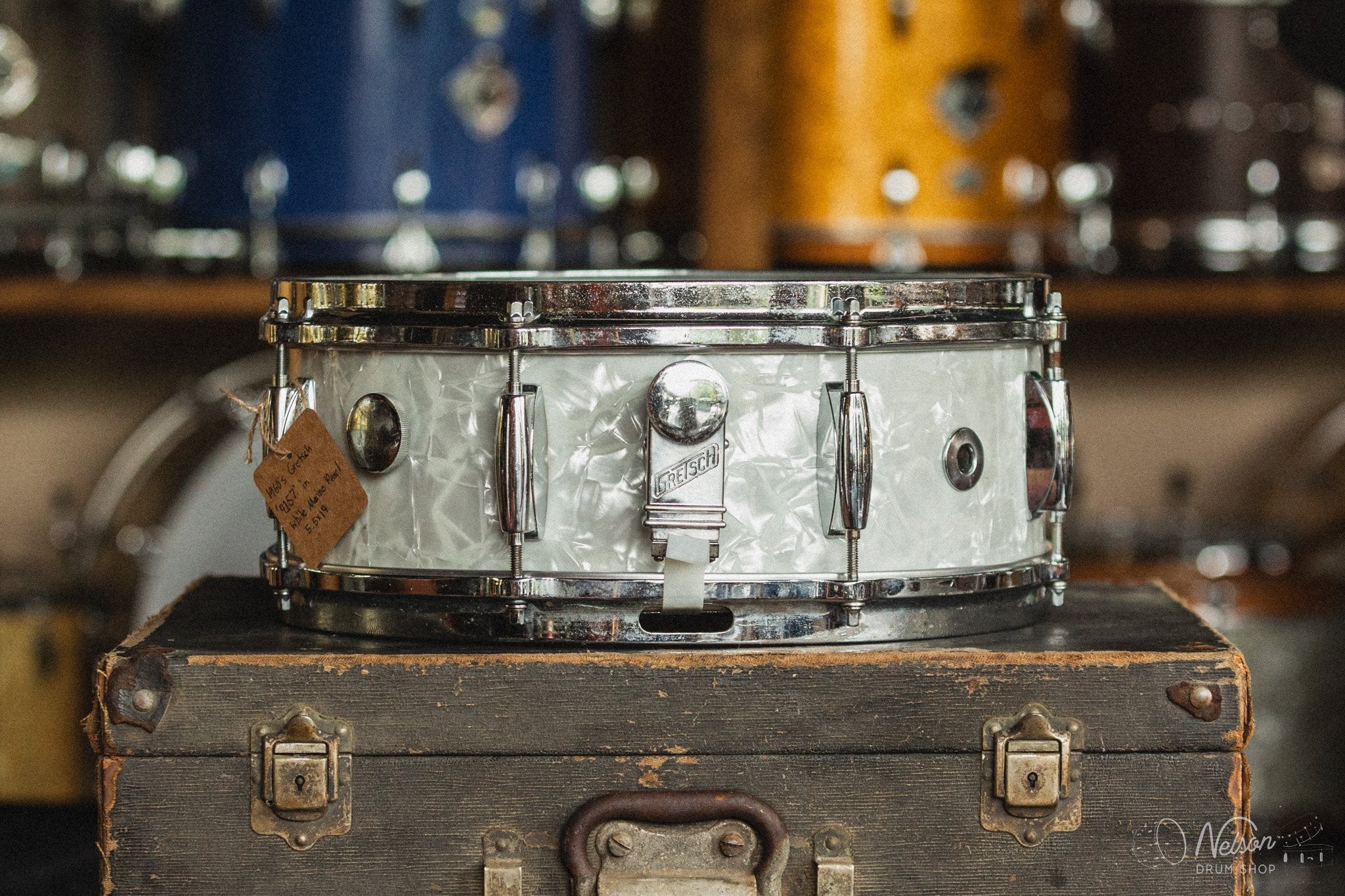 1960s Gretsch 4157 in White Marine Pearl - 5.5x14