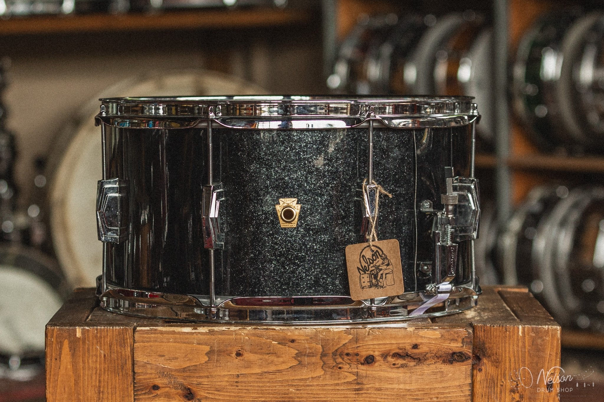 1960s Ludwig "School Festival" Rewrapped in Black Sparkle - 8.5x15