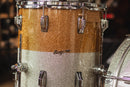 Rogers 'PowerTone' in Gold & Silver Two-Tone Lacquer Sparkle - 12x20, 7x12, 14x14