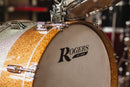 Rogers 'PowerTone' in Gold & Silver Two-Tone Lacquer Sparkle - 12x20, 7x12, 14x14