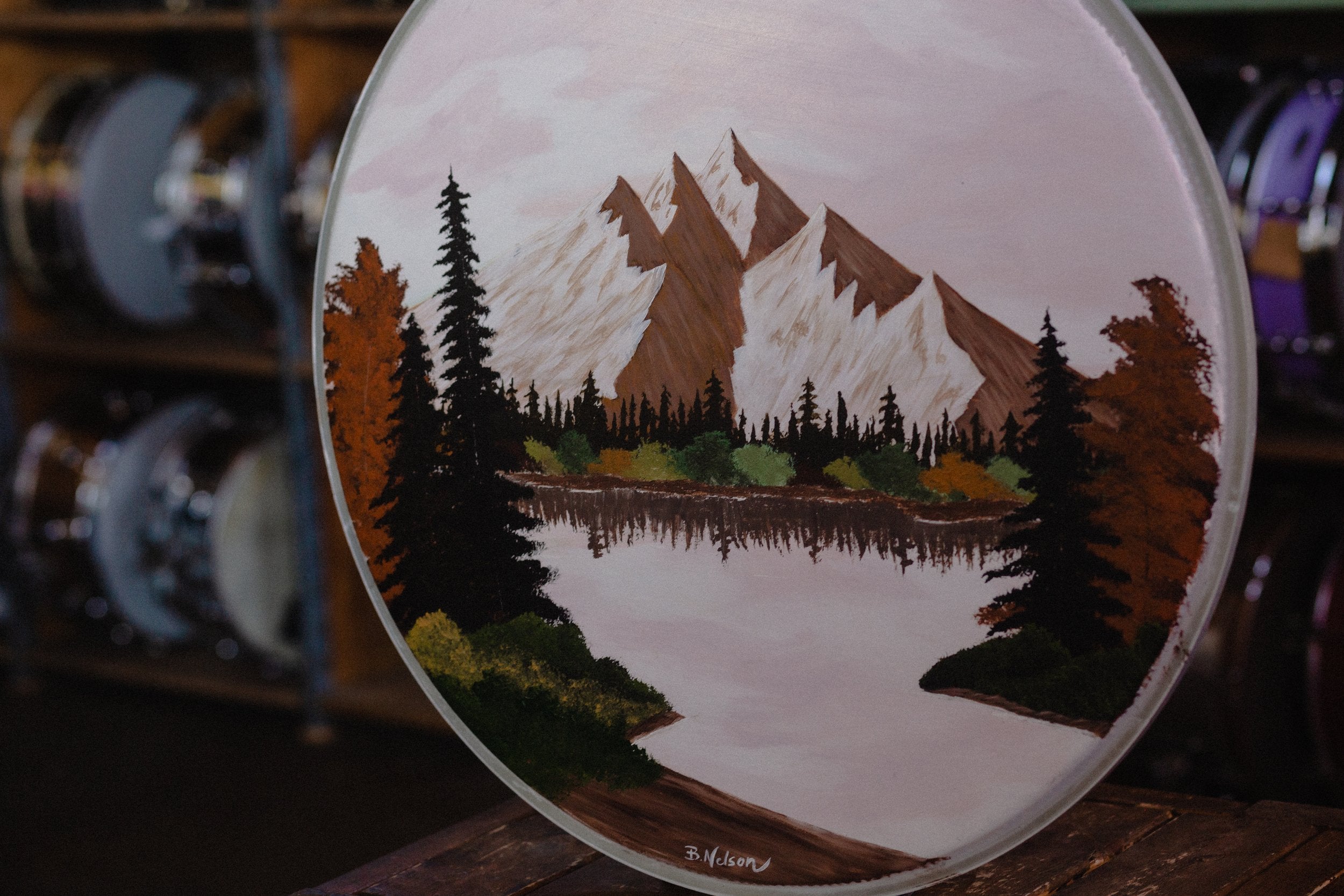 River Snowy Mountain Scene by Bethany Nelson - 22" Coated Ambassador