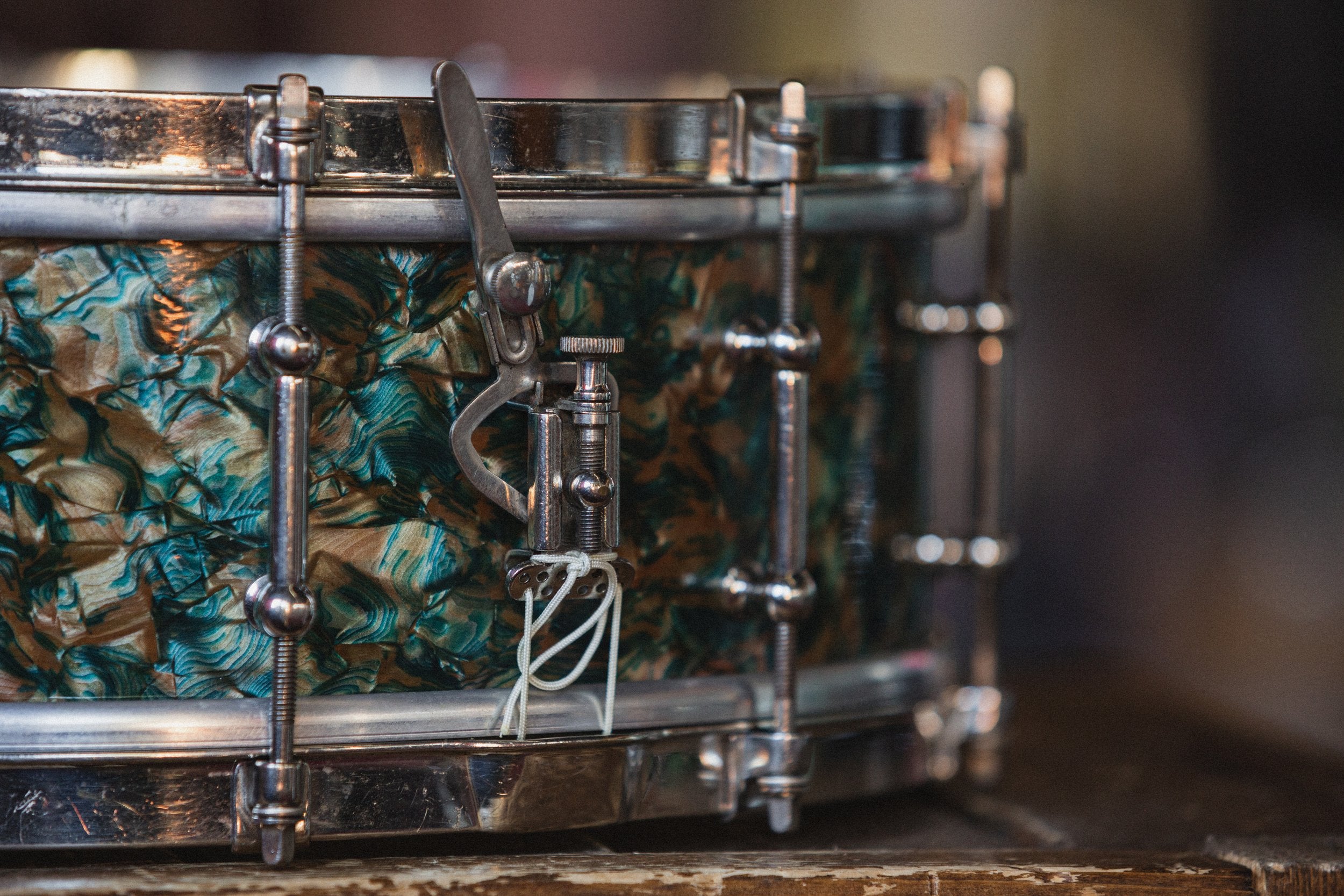 Early 1930's Ludwig & Ludwig 'Standard' Snare in Peacock Pearl (Type II) - 5x14