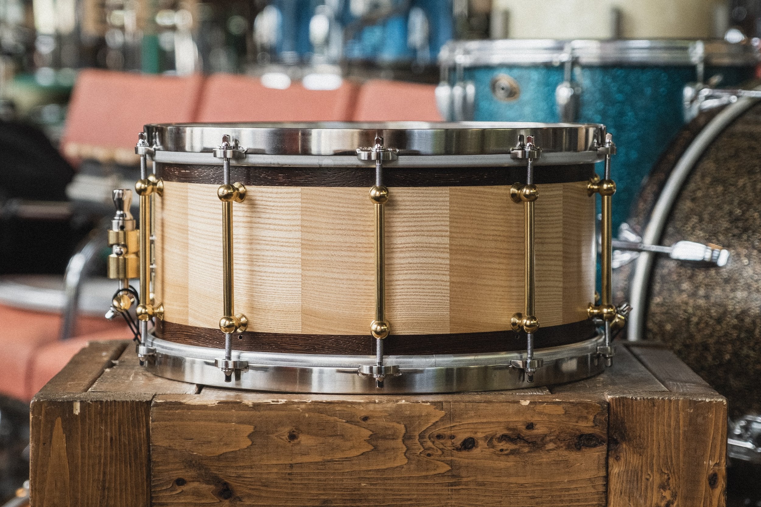 Angel Drums 'Alexandra' Ash/Wenge in Natural Satin - 7x14