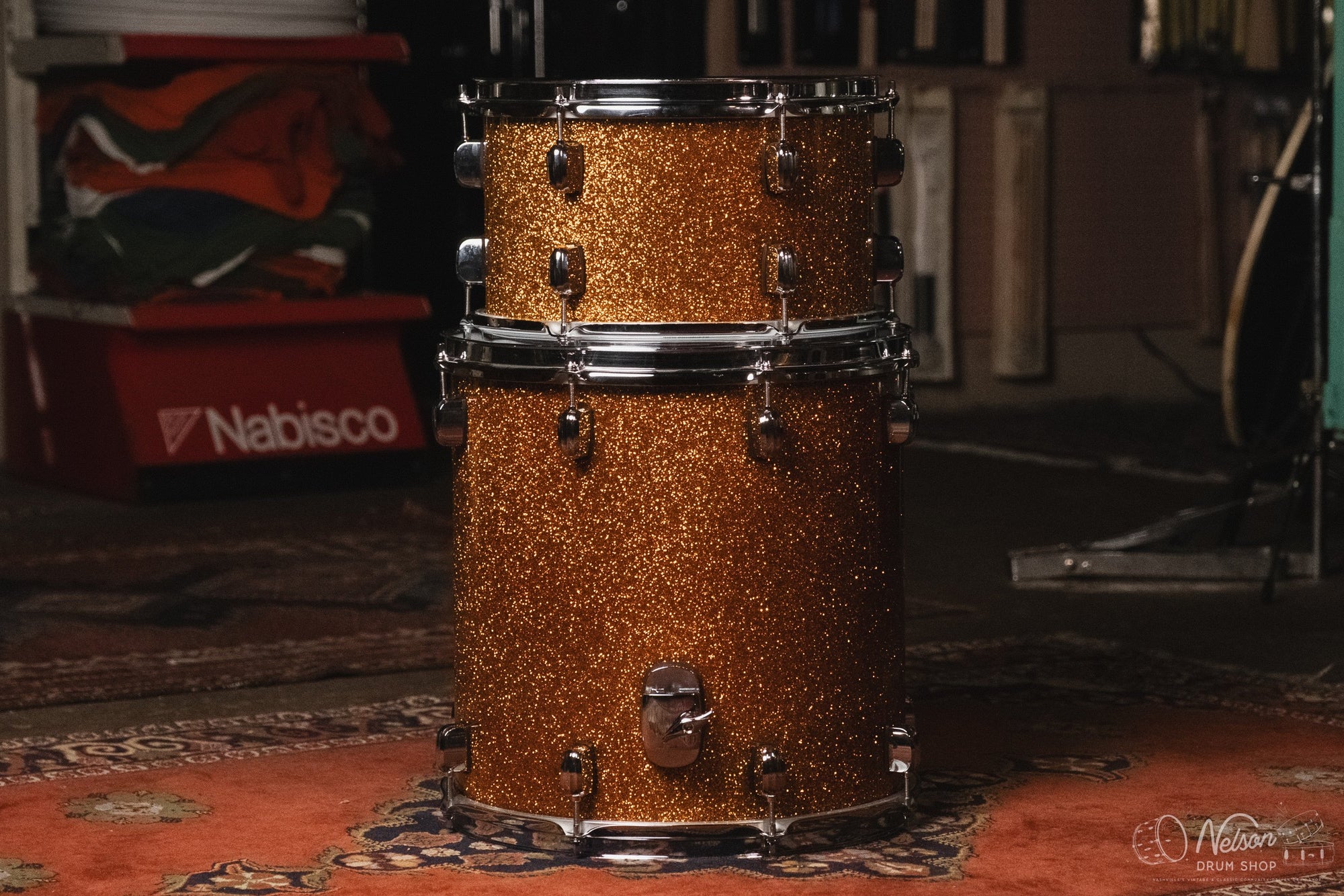 Barton Drum Co. 'Landrum' in Gold Sparkle - 14x20, 7x12, 14x14