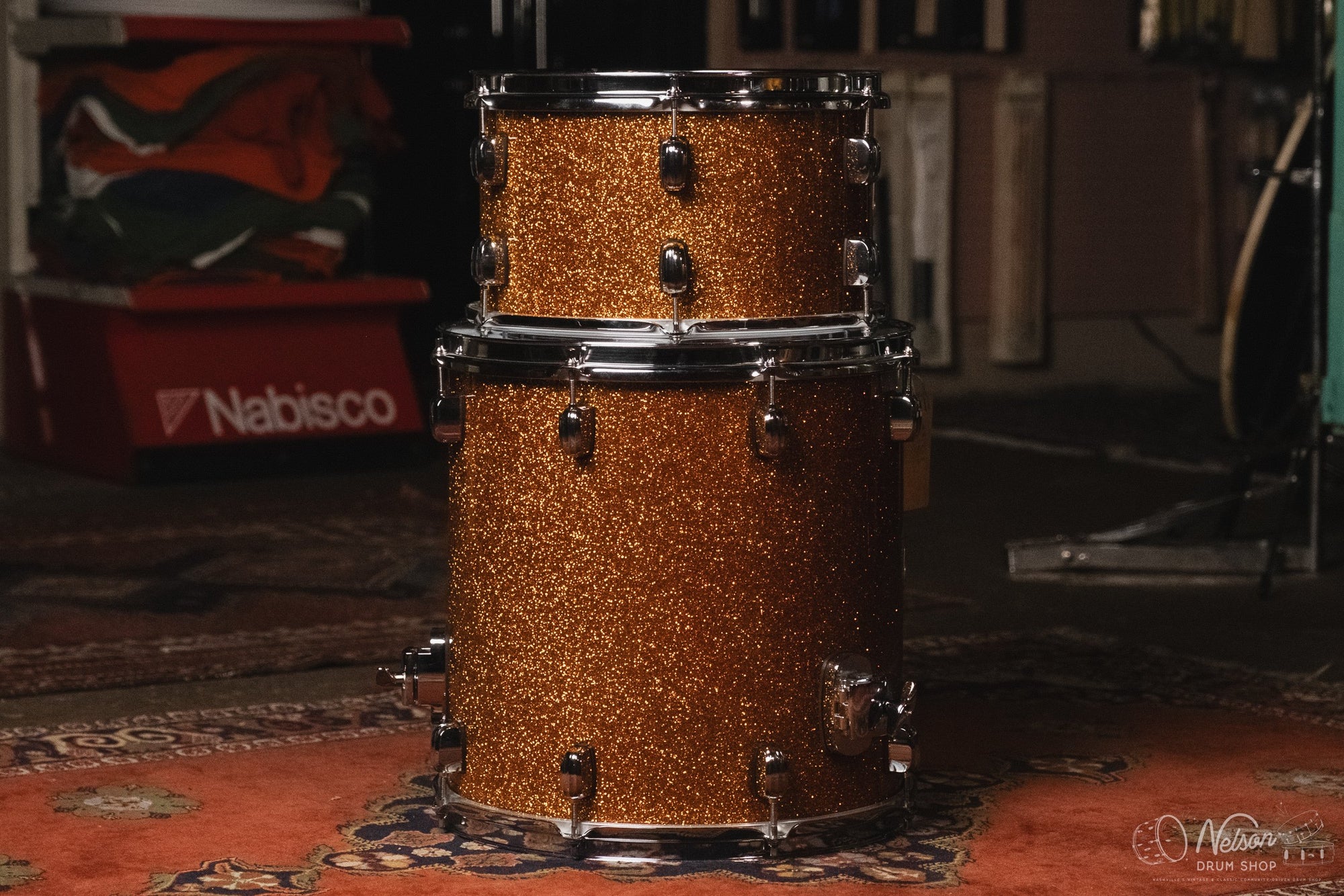 Barton Drum Co. 'Landrum' in Gold Sparkle - 14x20, 7x12, 14x14