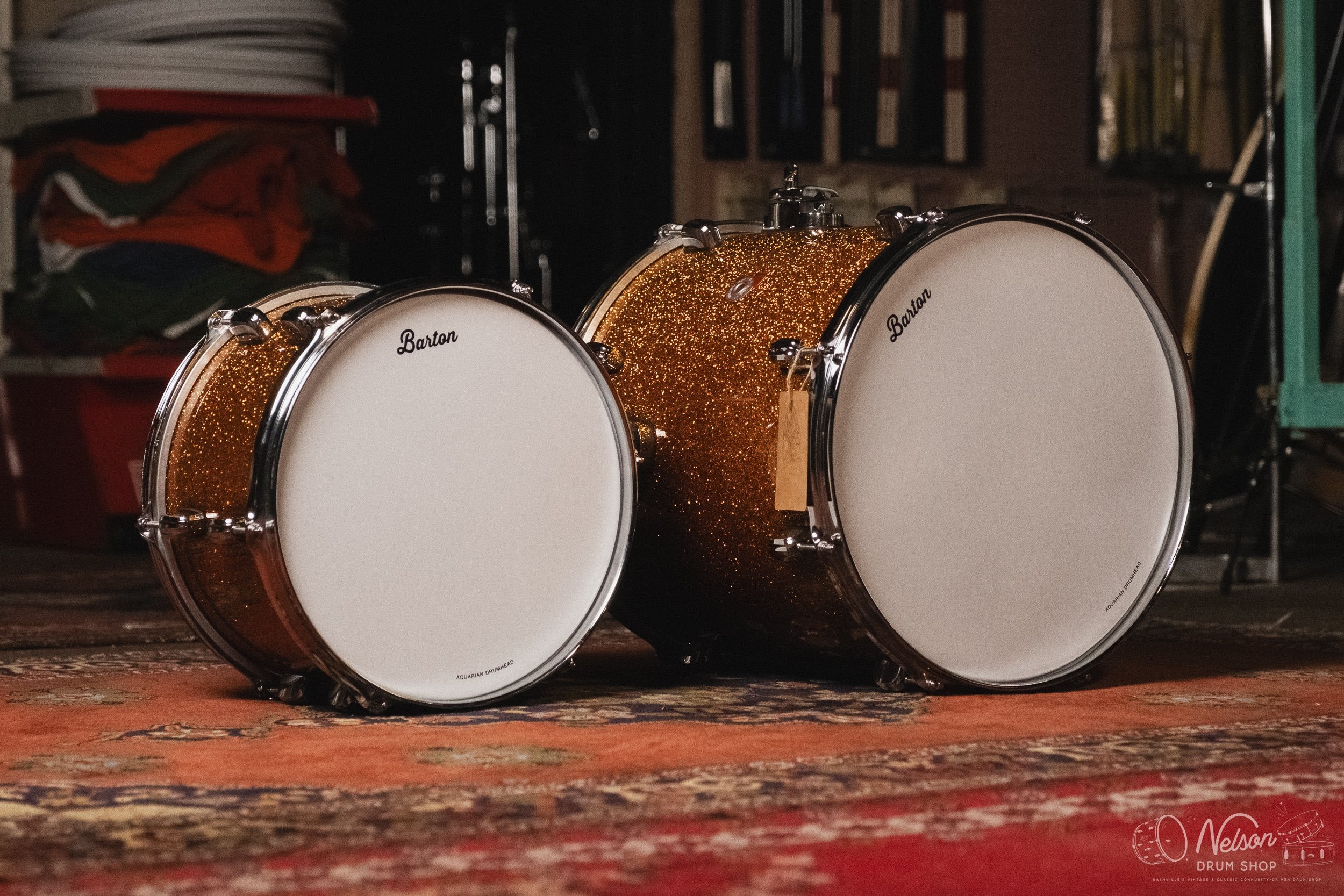 Barton Drum Co. 'Landrum' in Gold Sparkle - 14x20, 7x12, 14x14