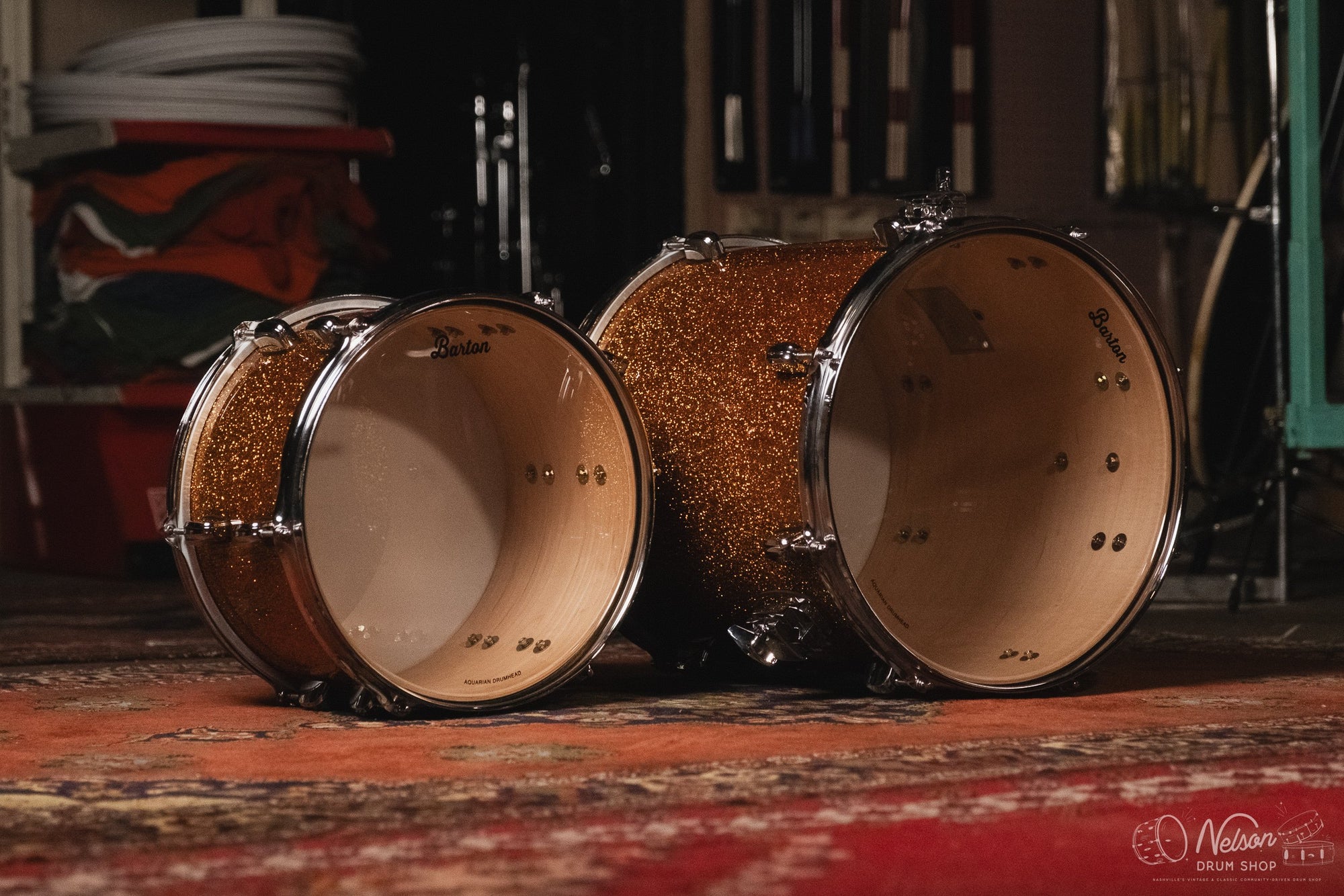 Barton Drum Co. 'Landrum' in Gold Sparkle - 14x20, 7x12, 14x14