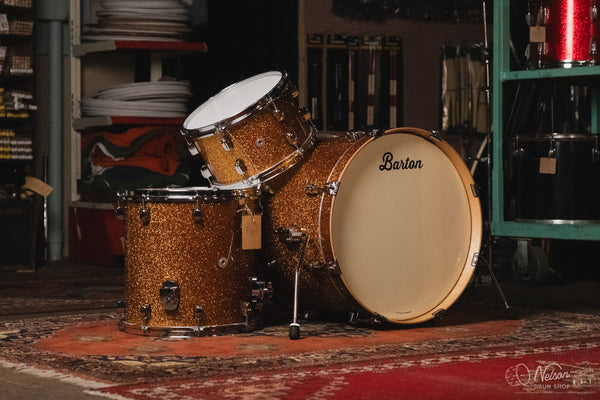 Barton Drum Co. 'Landrum' in Gold Sparkle - 14x20, 7x12, 14x14