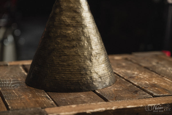 Brass Lasagna Hand-Hammered Bronze Cone Bell - Large