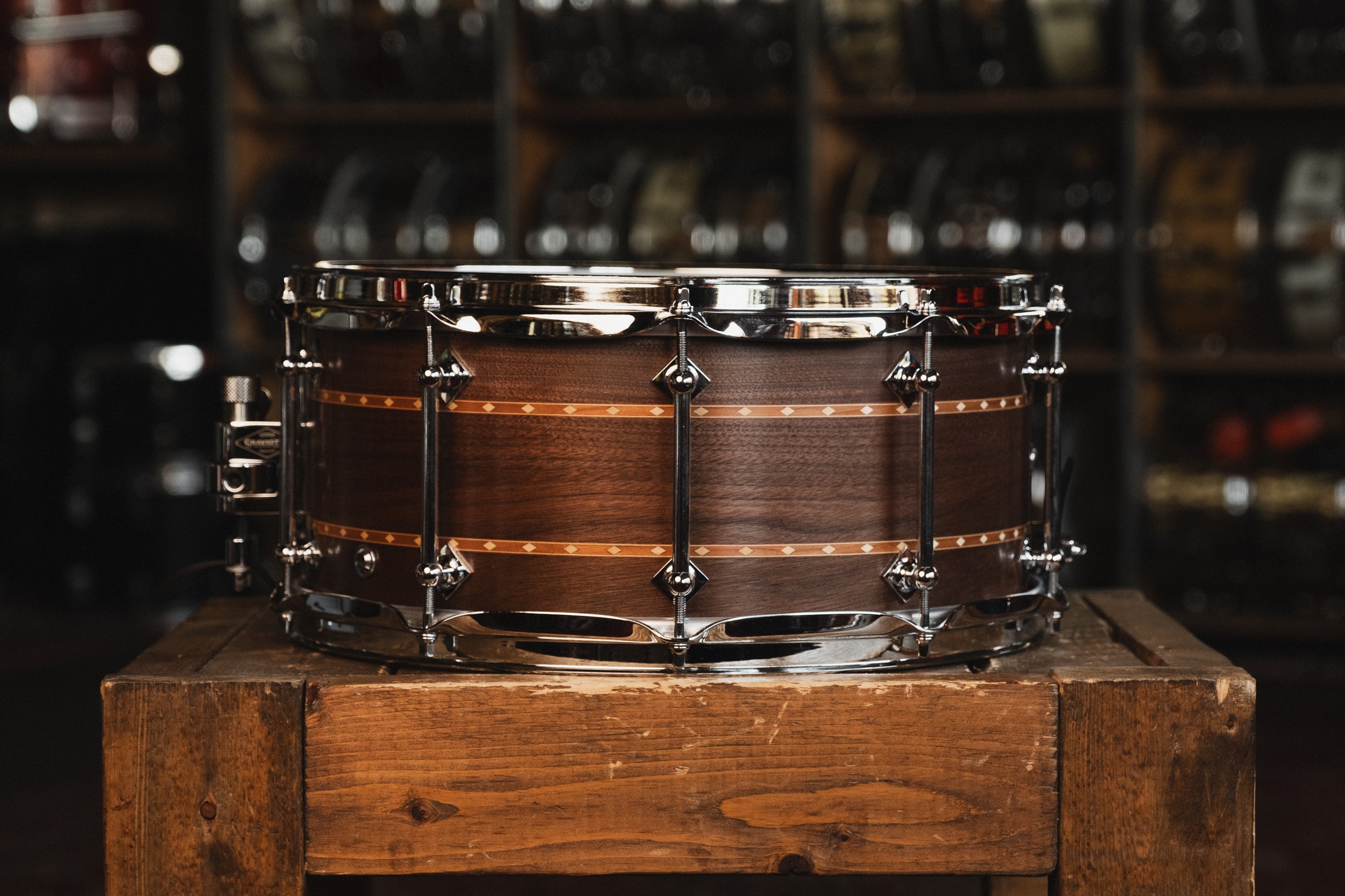 Craviotto Walnut w/Double Cherry Inlays in Oil Finish - 6.5x14