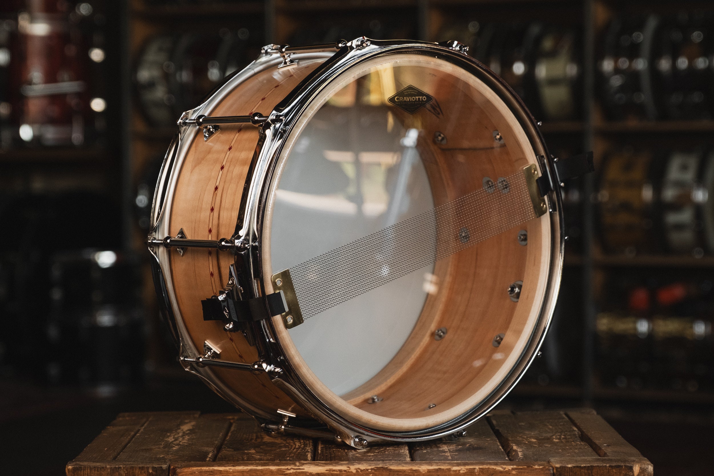 Craviotto Maple w/ Red Inlay in Oil Finish - 6.5x14