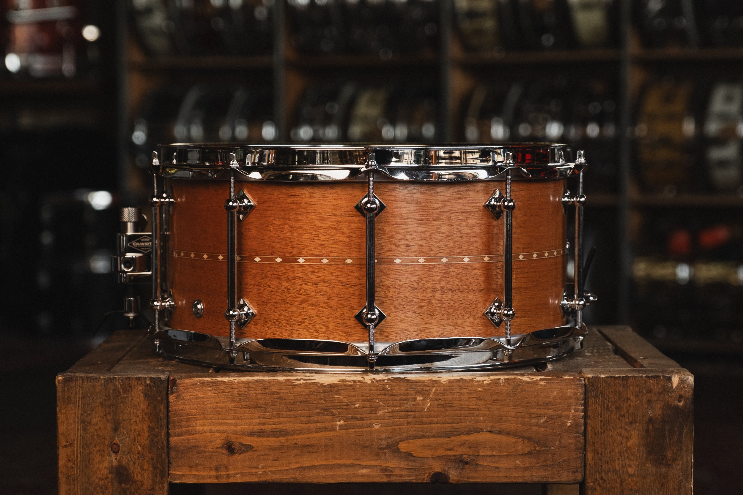 Craviotto Mahogany w/Cherry Inlay in Oil Finish - 6.5x14