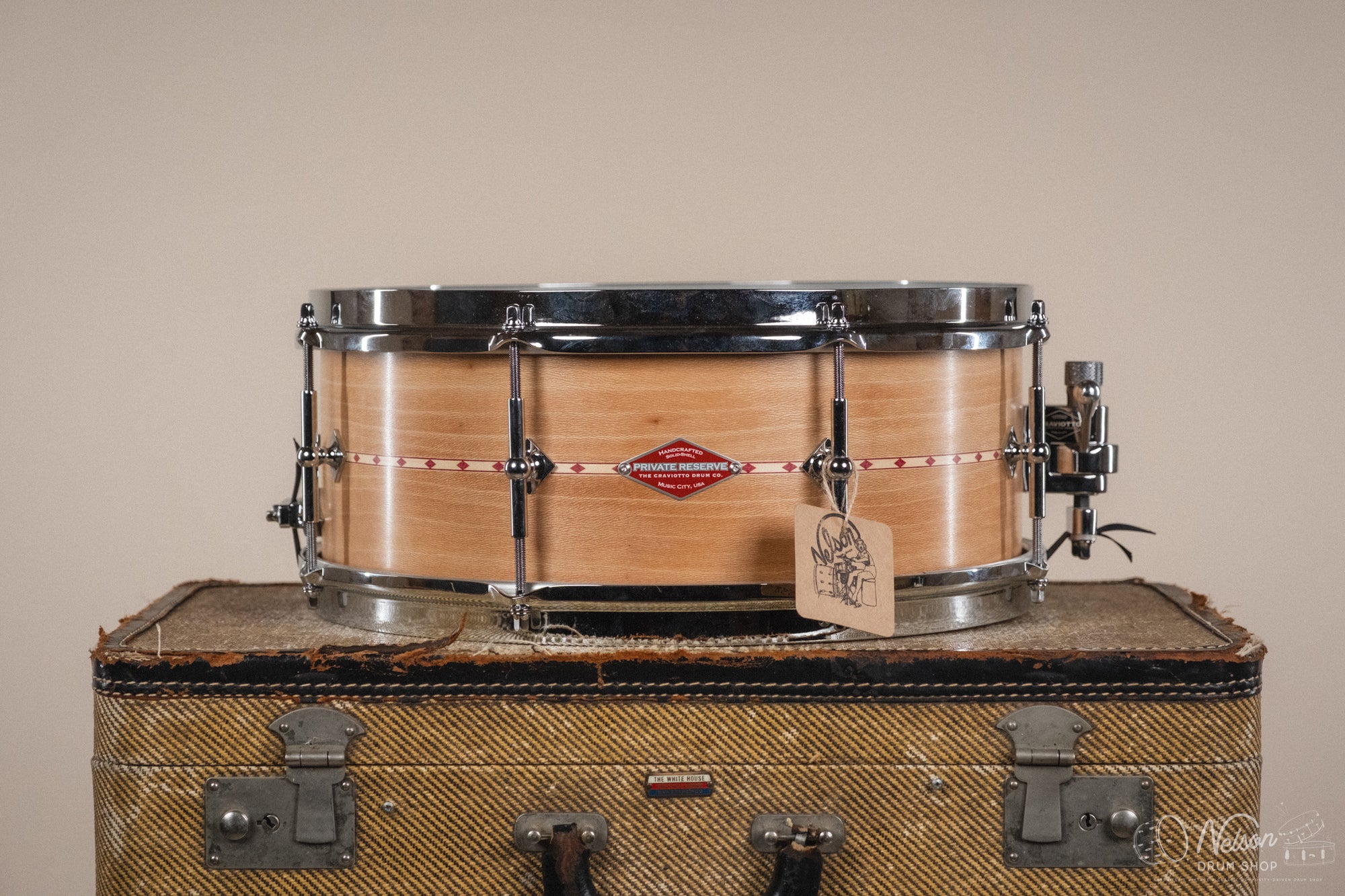 Craviotto Private Reserve Sycamore w/Red Inlay in Natural Oil (w/bag) - 5.5x14