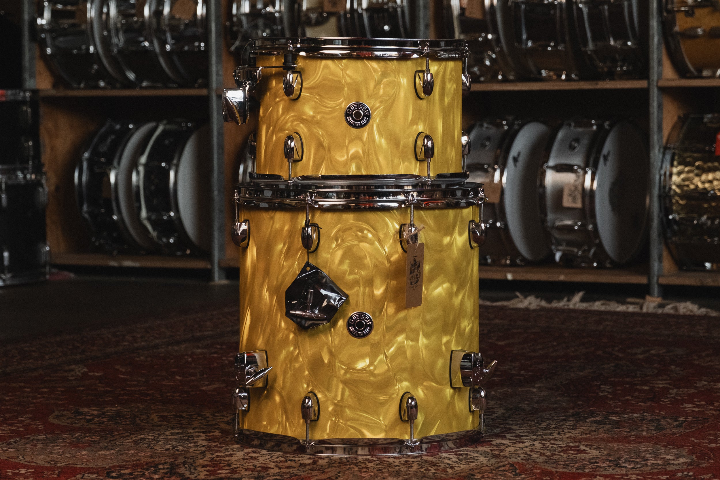 Gretsch Catalina Club in Yellow Satin Flame - 14x20, 14x14, 8x12, 5.5x14 Snare